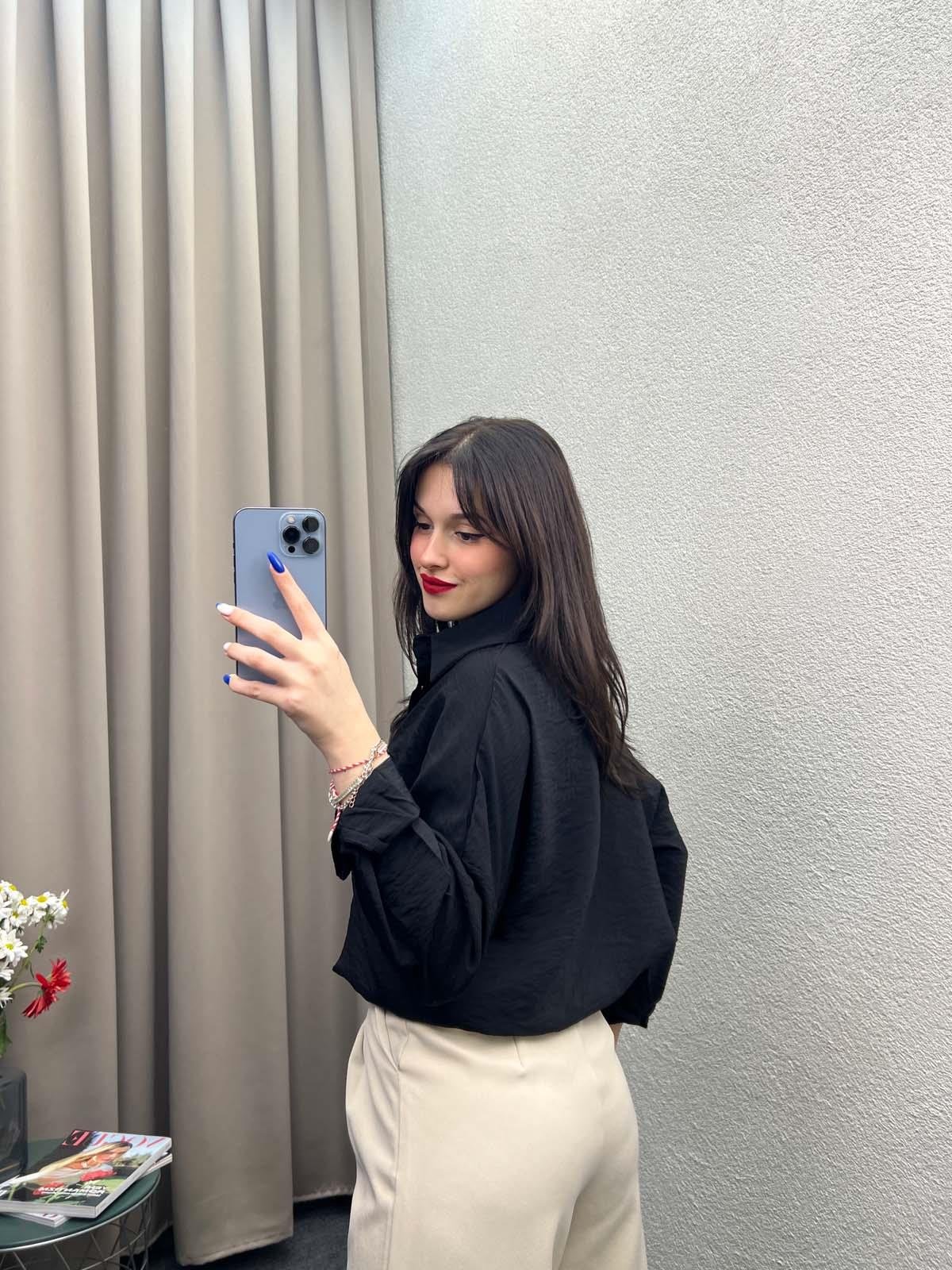 Hein Lacivert Krinkıl Kumaş Gömlek 