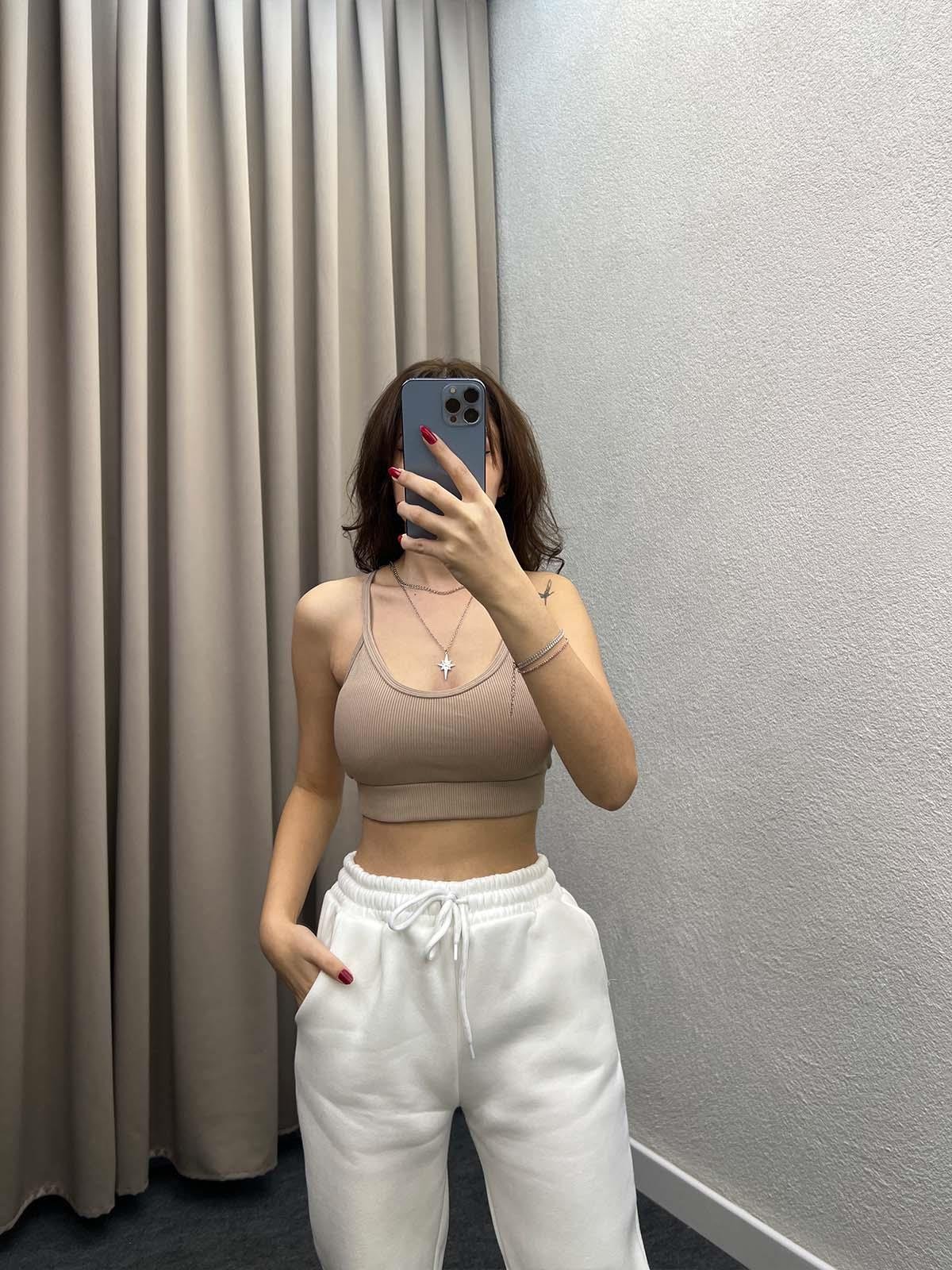 Hola Bej Fitilli Crop