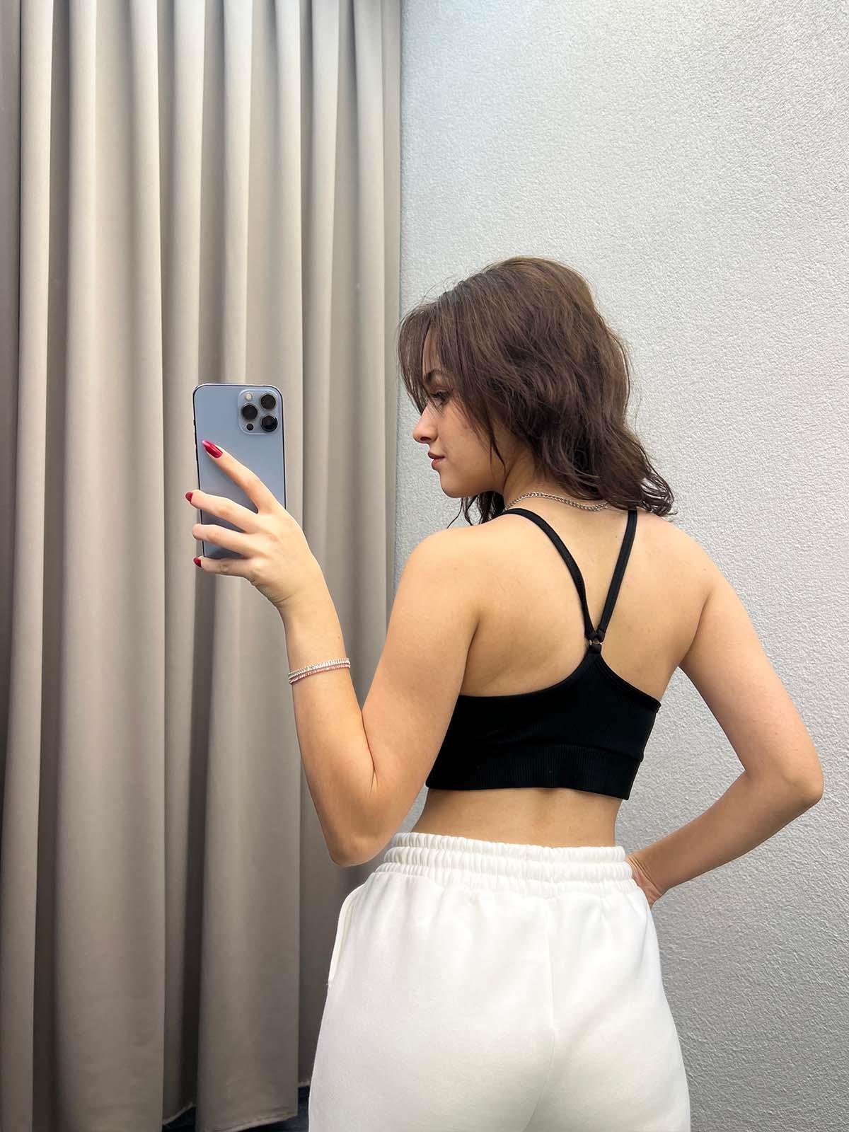 Hola Siyah Fitilli Crop