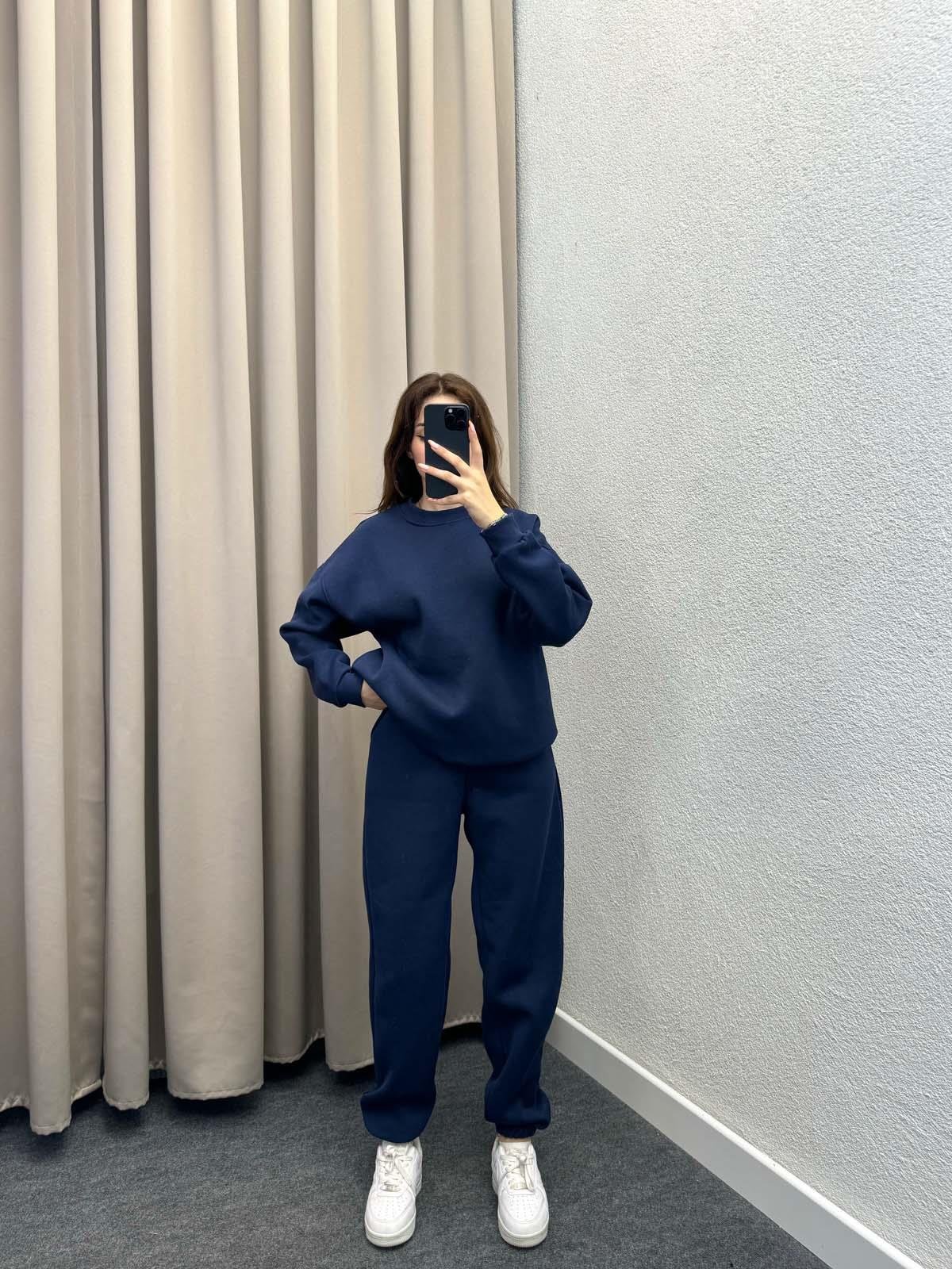 Hola Üç İplik Şardonlu Lacivert Eşofman Takım