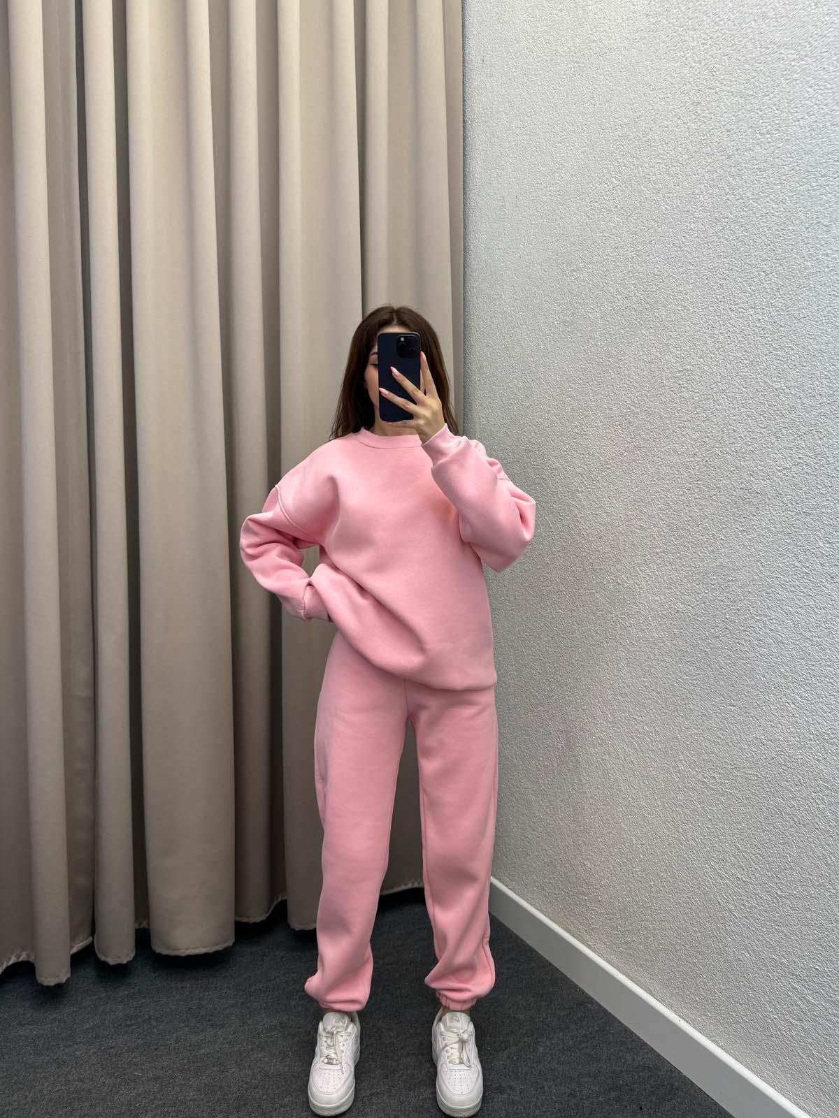 Hola Üç İplik Şardonlu Pembe Mavi Eşofman Takım