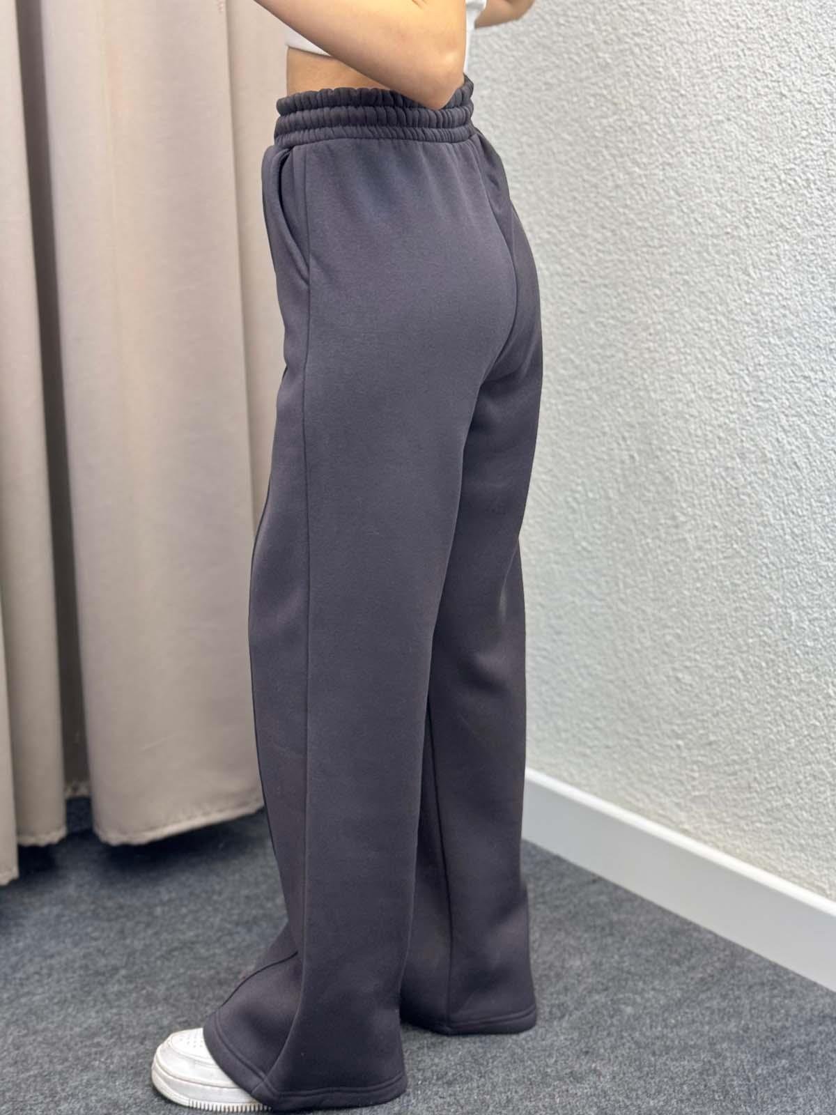 Husky Oversize Yüksek Bel Füme Eşofman Altı