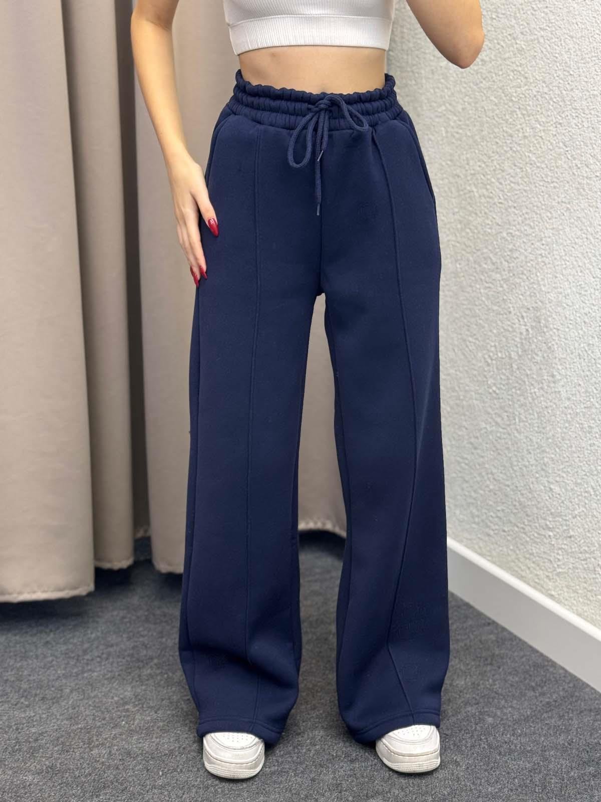 Husky Oversize Yüksek Bel Lacivert Eşofman Altı