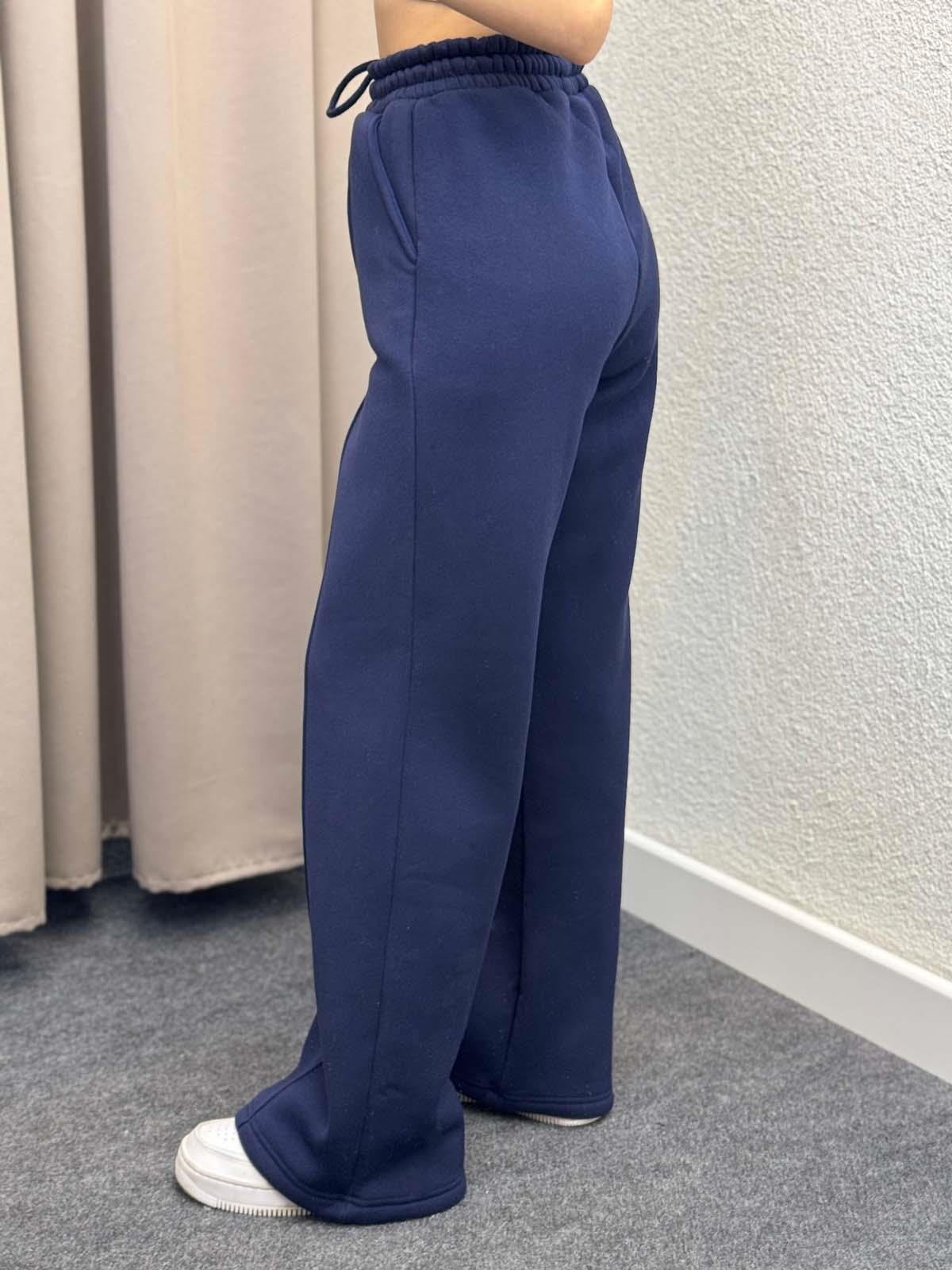 Husky Oversize Yüksek Bel Lacivert Eşofman Altı