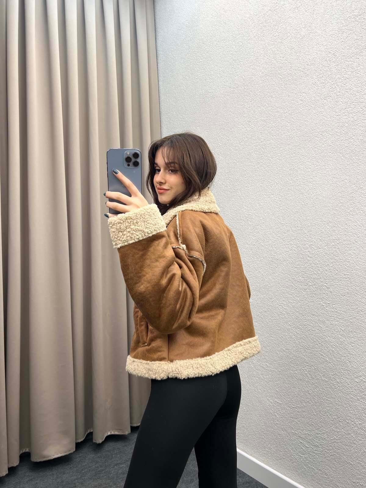 Javen Kahve Süet Mont