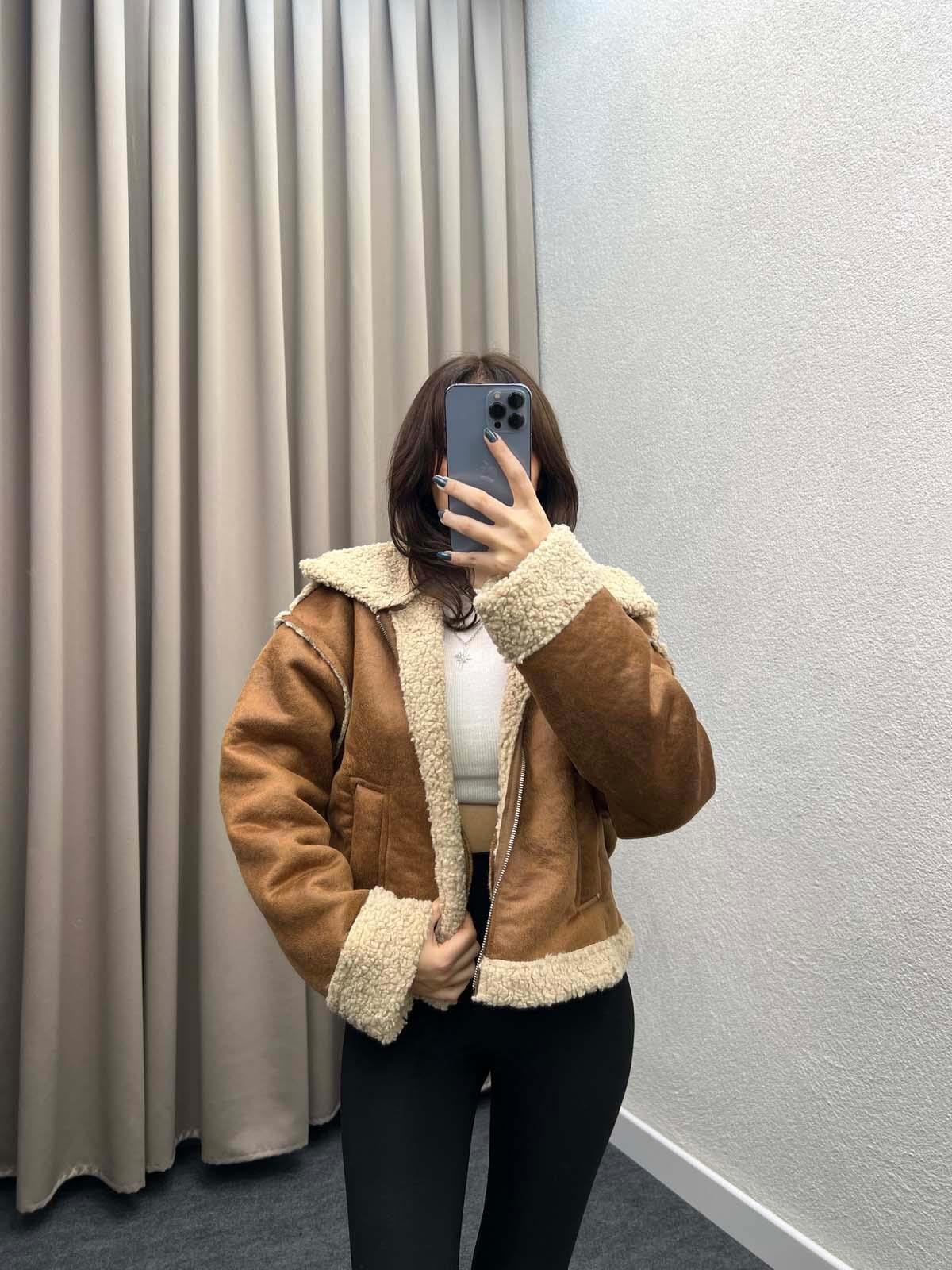 Javen Kahve Süet Mont