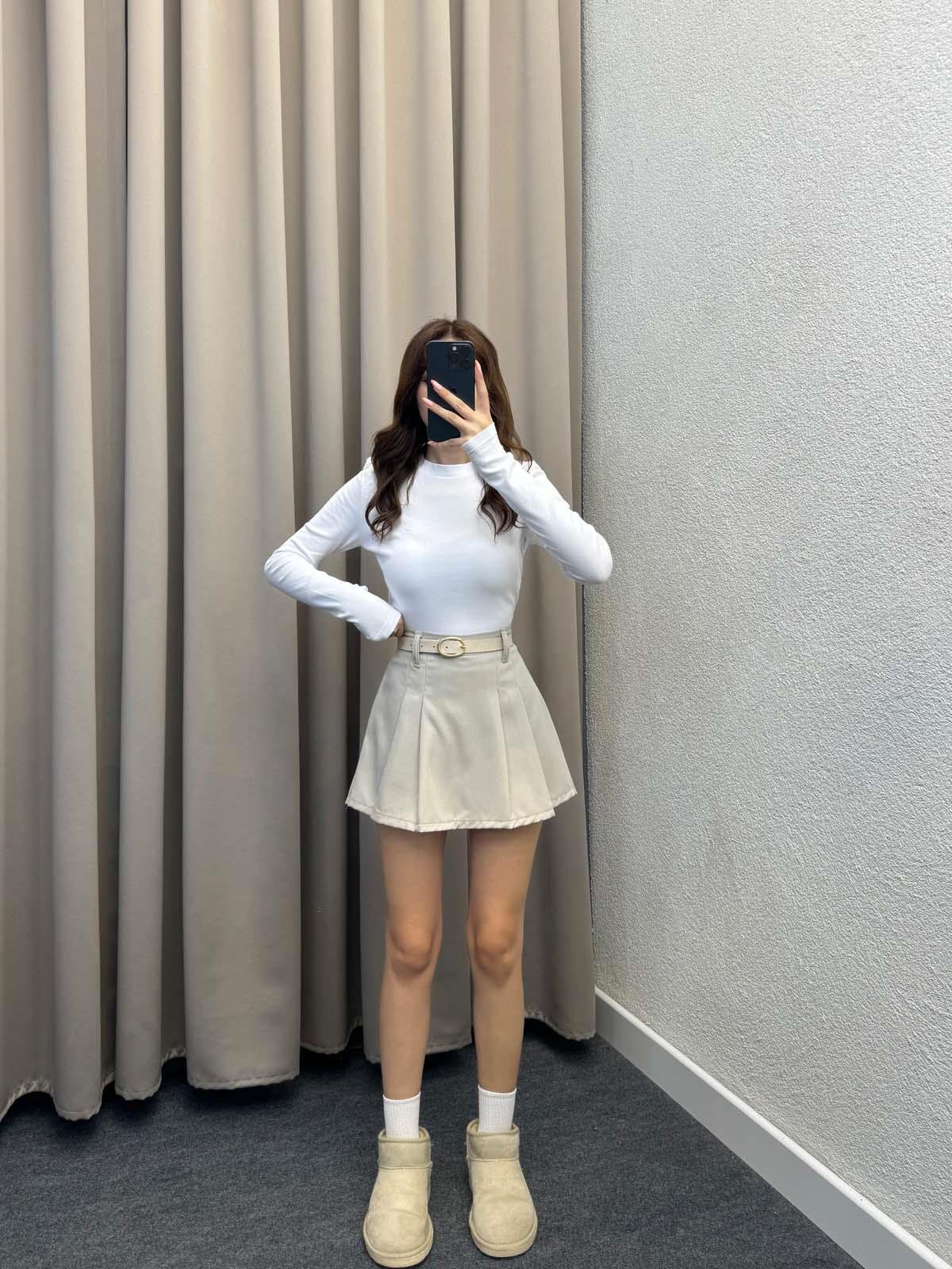 Kadın Basic Uzun Kol Beyaz Body