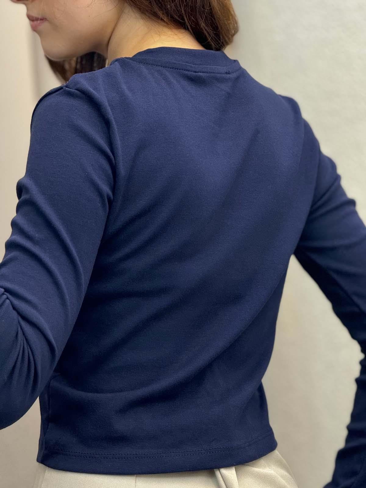 Kadın Basic Uzun Kol Lacivert Body