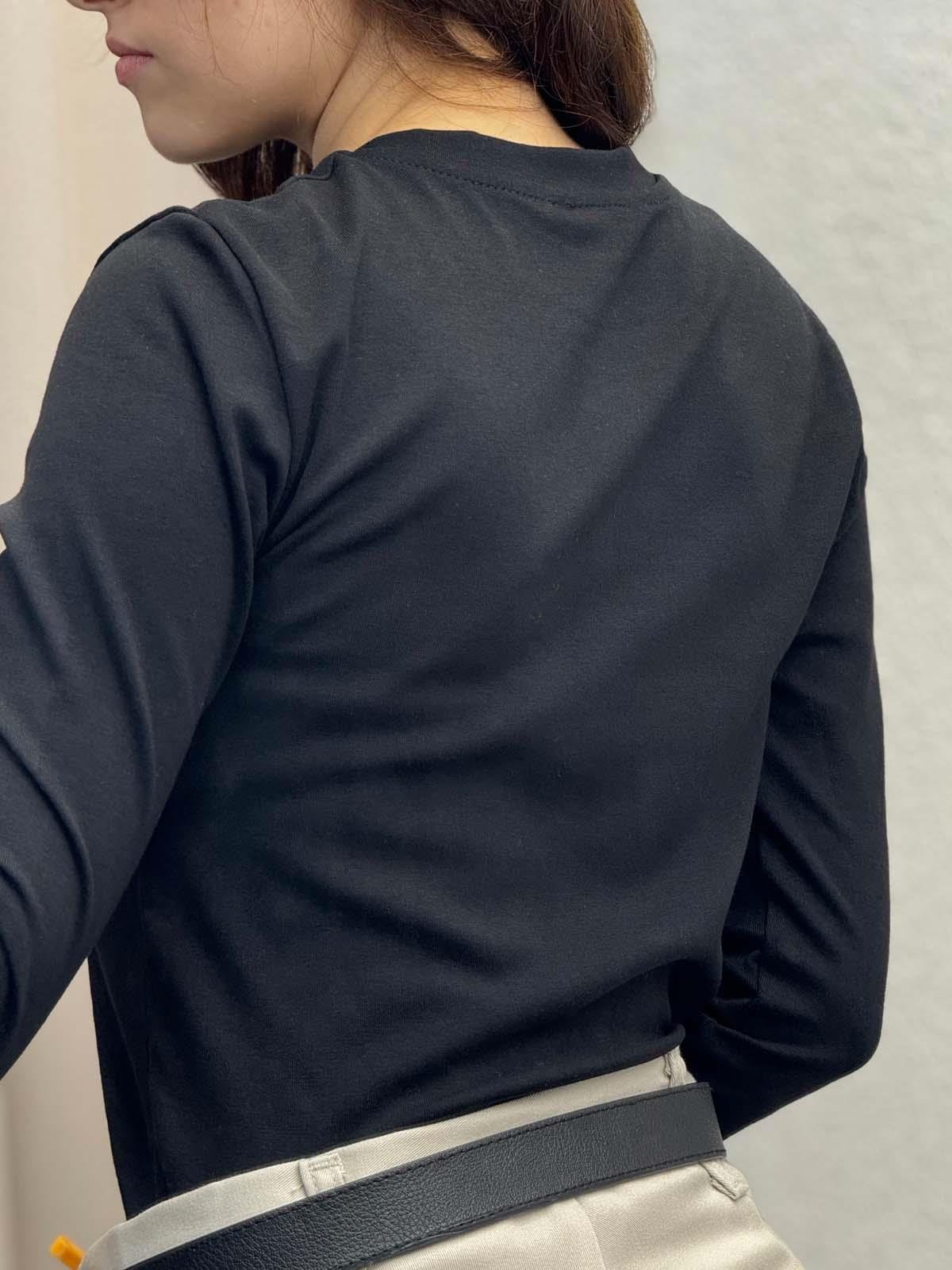 Kadın Basic Uzun Kol Siyah Body