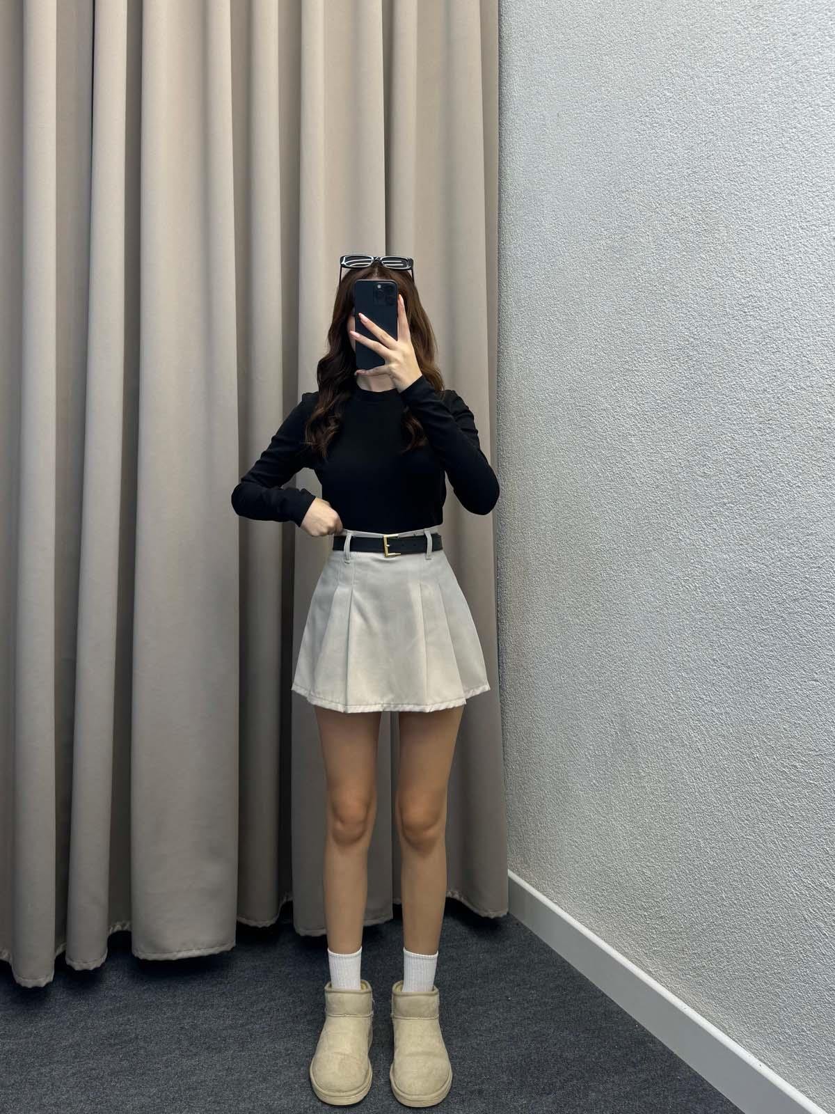 Kadın Basic Uzun Kol Siyah Body