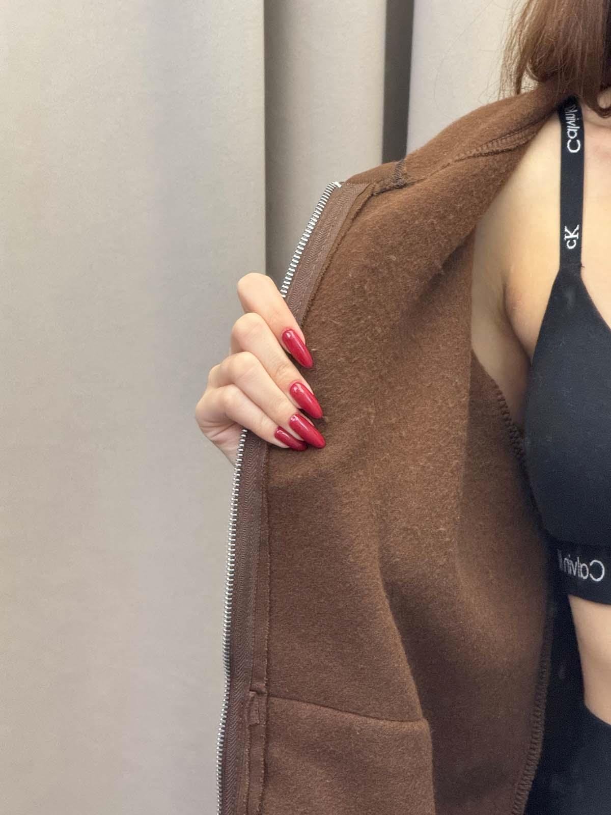 Kassel Üç İplik Şardonlu Oversize Kahve Hırka