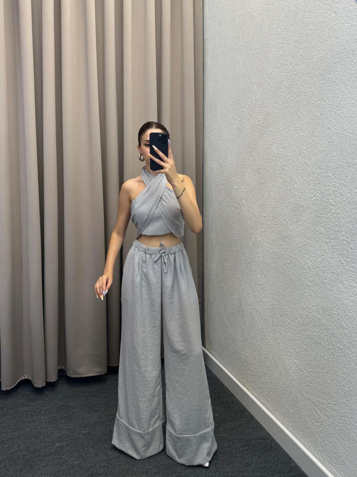 Khuit Füme Keten Crop Takım