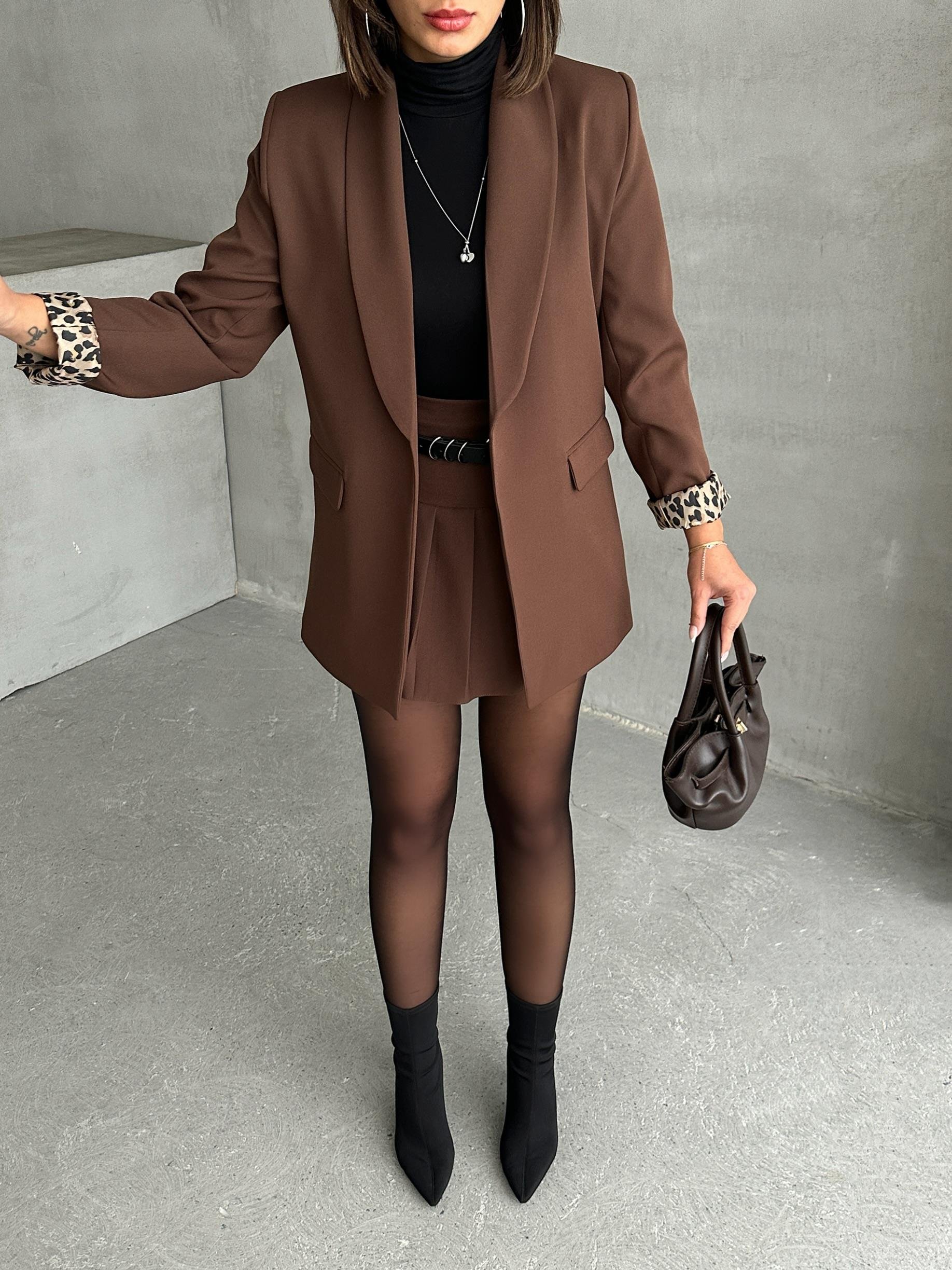 LEOPAR ASTARLI BLAZER CEKET 