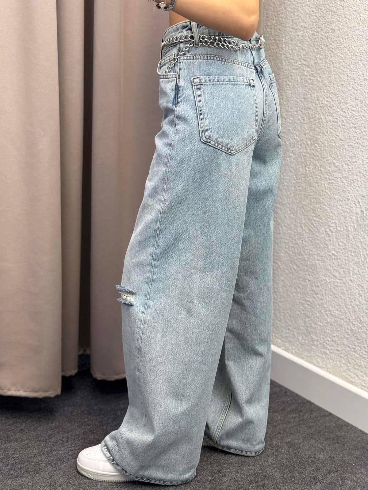 Light Blue Wide Leg Jean