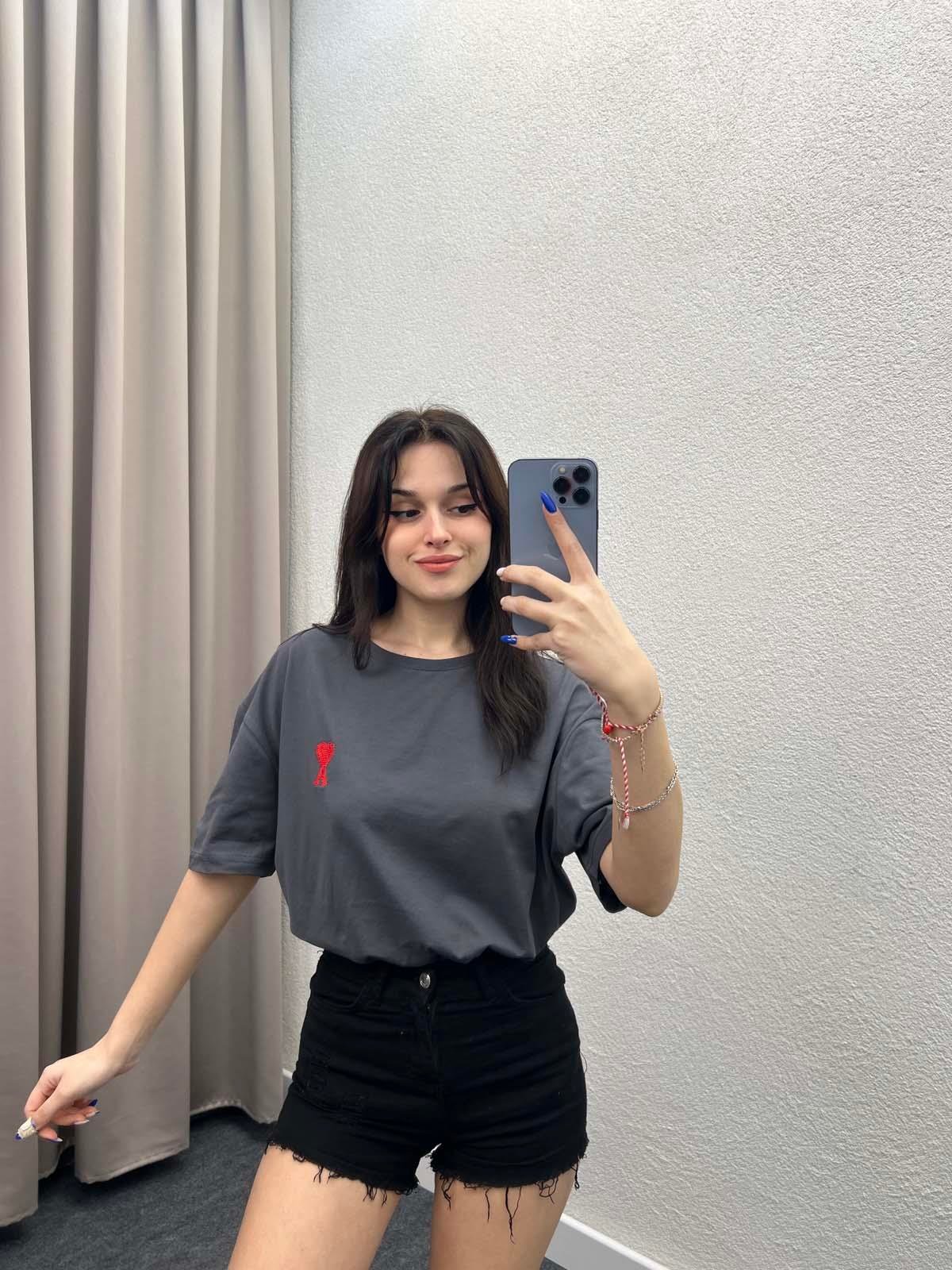 Love Antrasit Oversize Tshirt