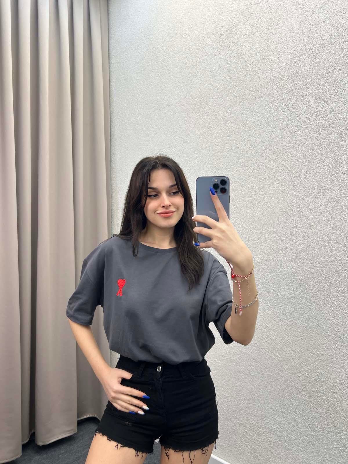 Love Antrasit Oversize Tshirt