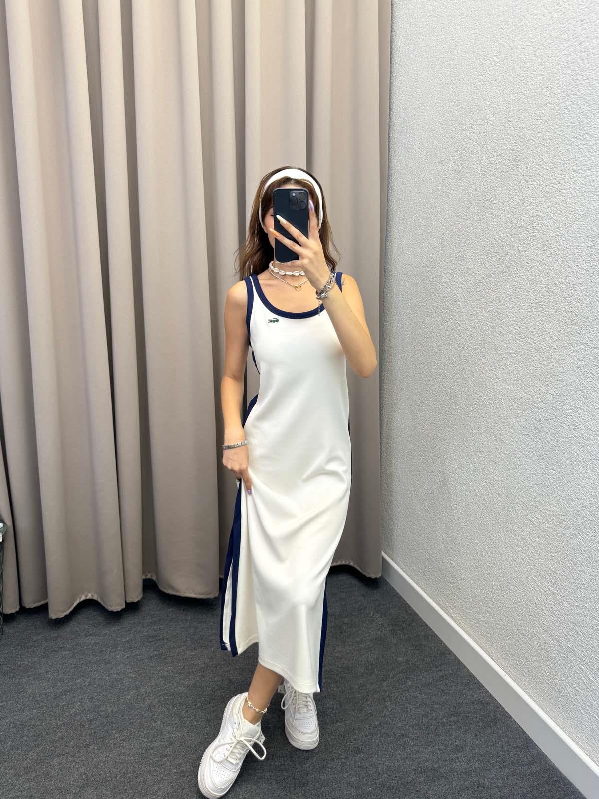 Lykos Yan Yırtmaçlı Beyaz Elbise