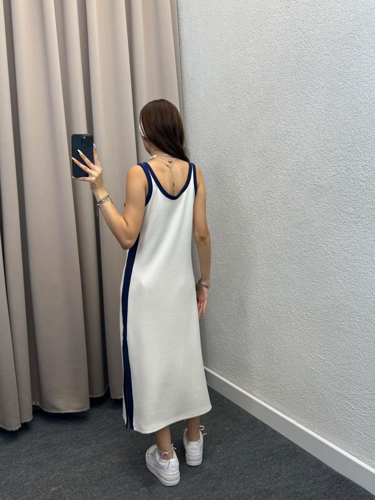 Lykos Yan Yırtmaçlı Beyaz Elbise