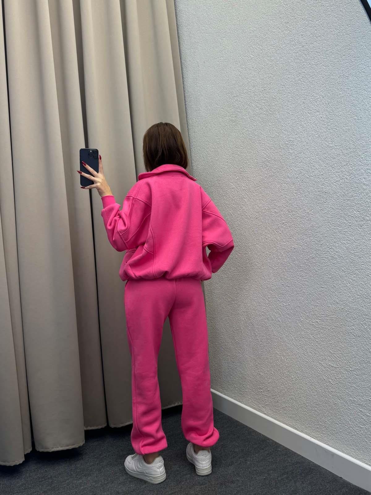 Mario Üç İplik Şardonlu Pembe Eşofman Takımı