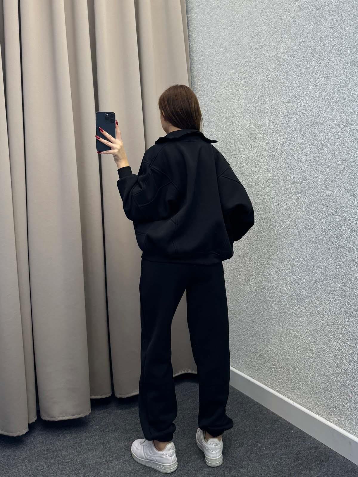 Mario Üç İplik Şardonlu Siyah Eşofman Takımı