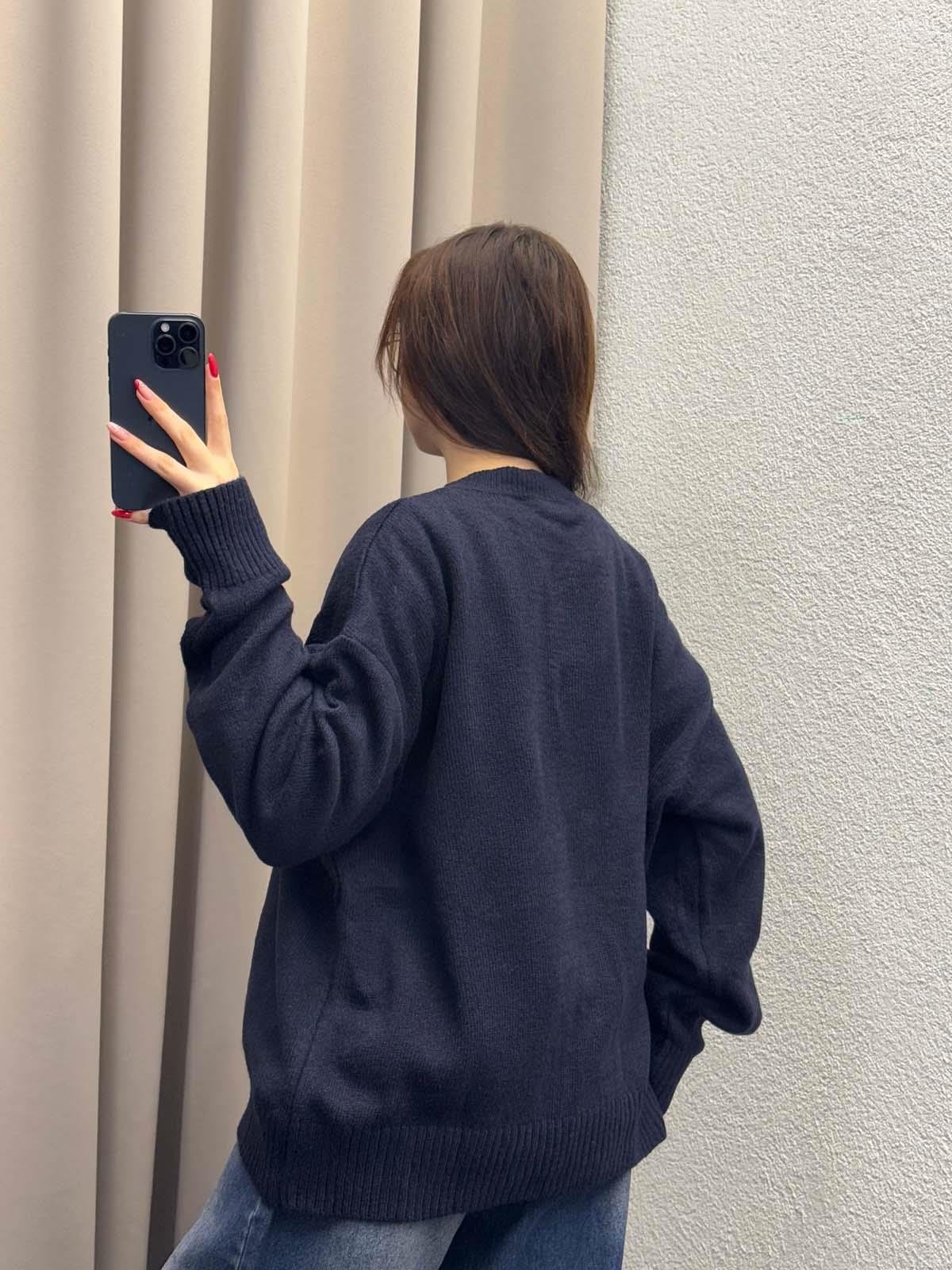 Massimo Dutti Lacivert Kazak