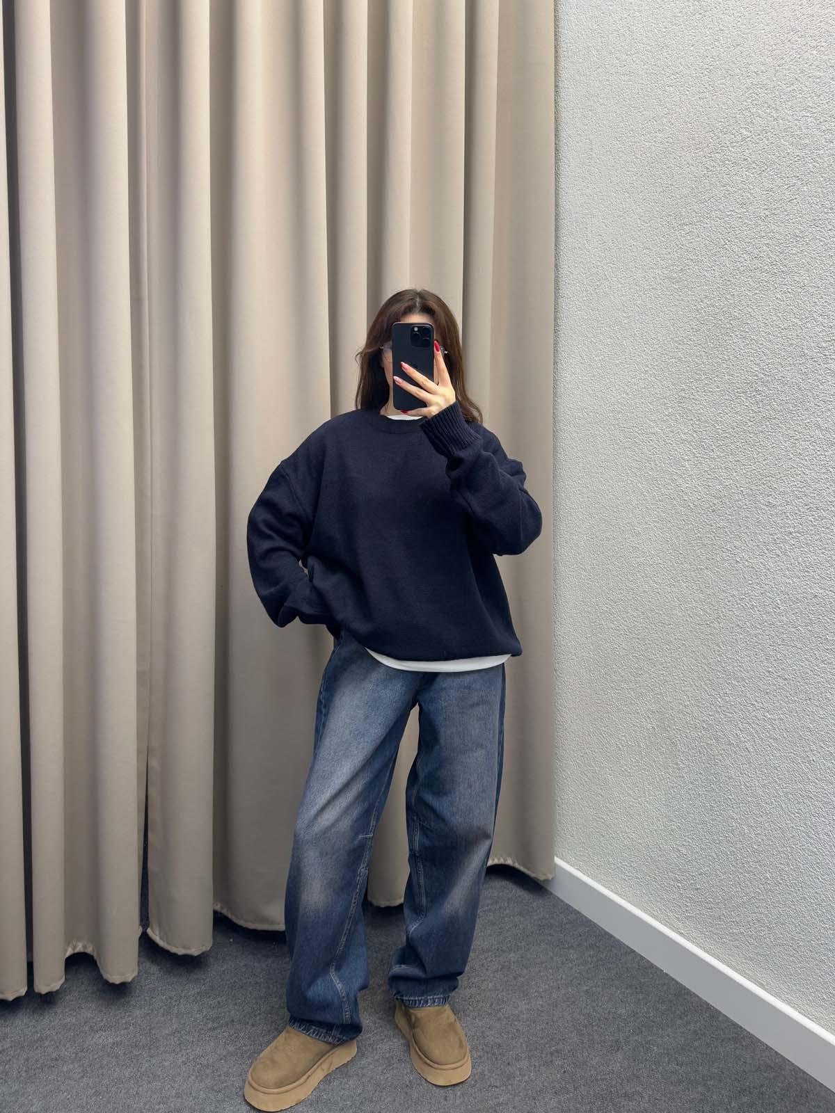 Massimo Dutti Lacivert Kazak