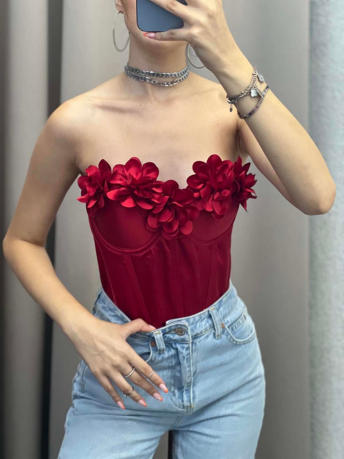 Medusa Bordo Korse Bustiyer