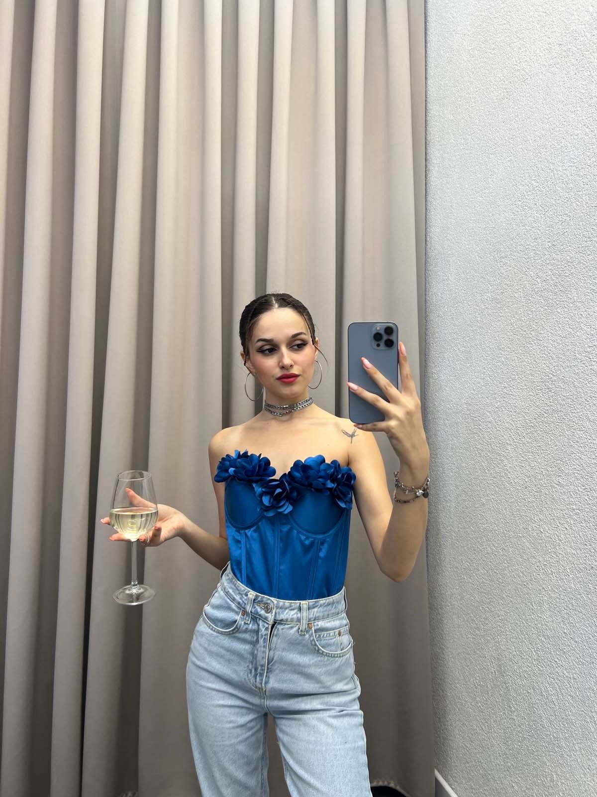 Medusa Mavi Korse Bustiyer