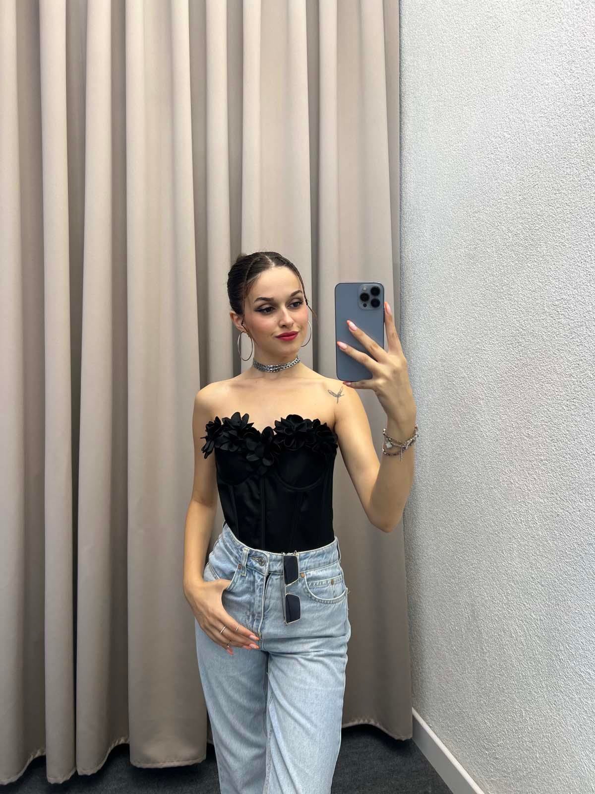 Medusa Siyah Korse Bustiyer