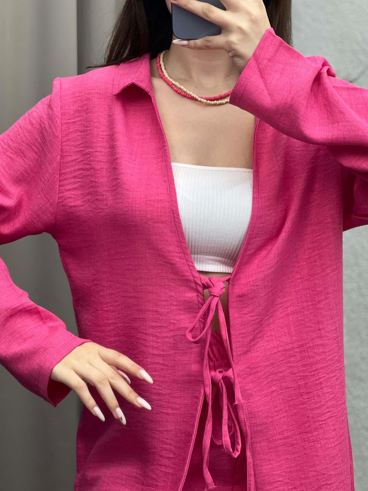 Milano Pembe Bağlamalı Kimona Takım