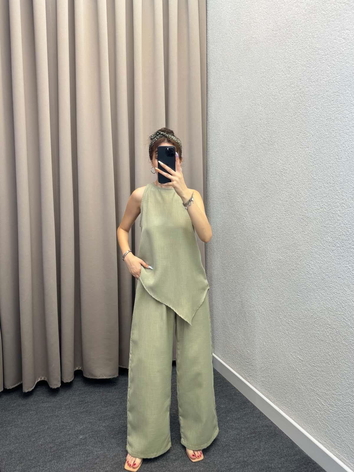 Monica Mint Keten Takım