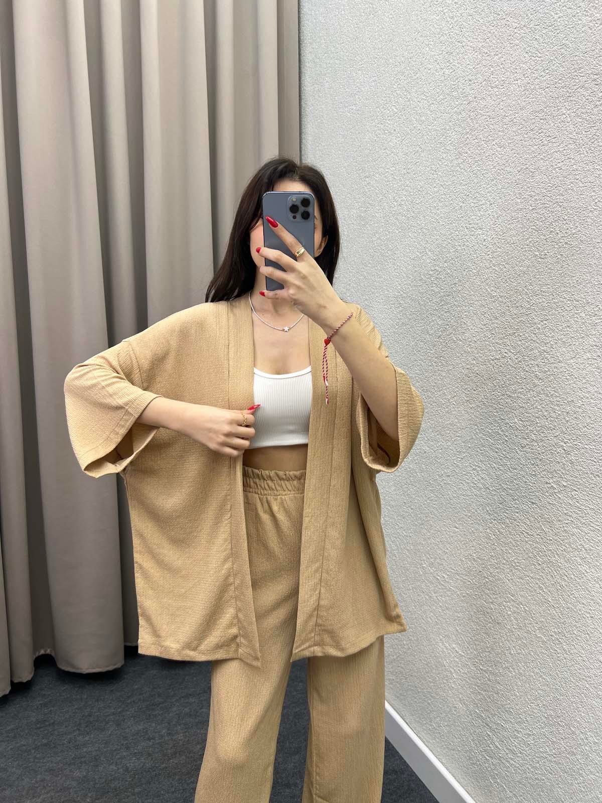 Mosto Taş Gofre Kimono Takım