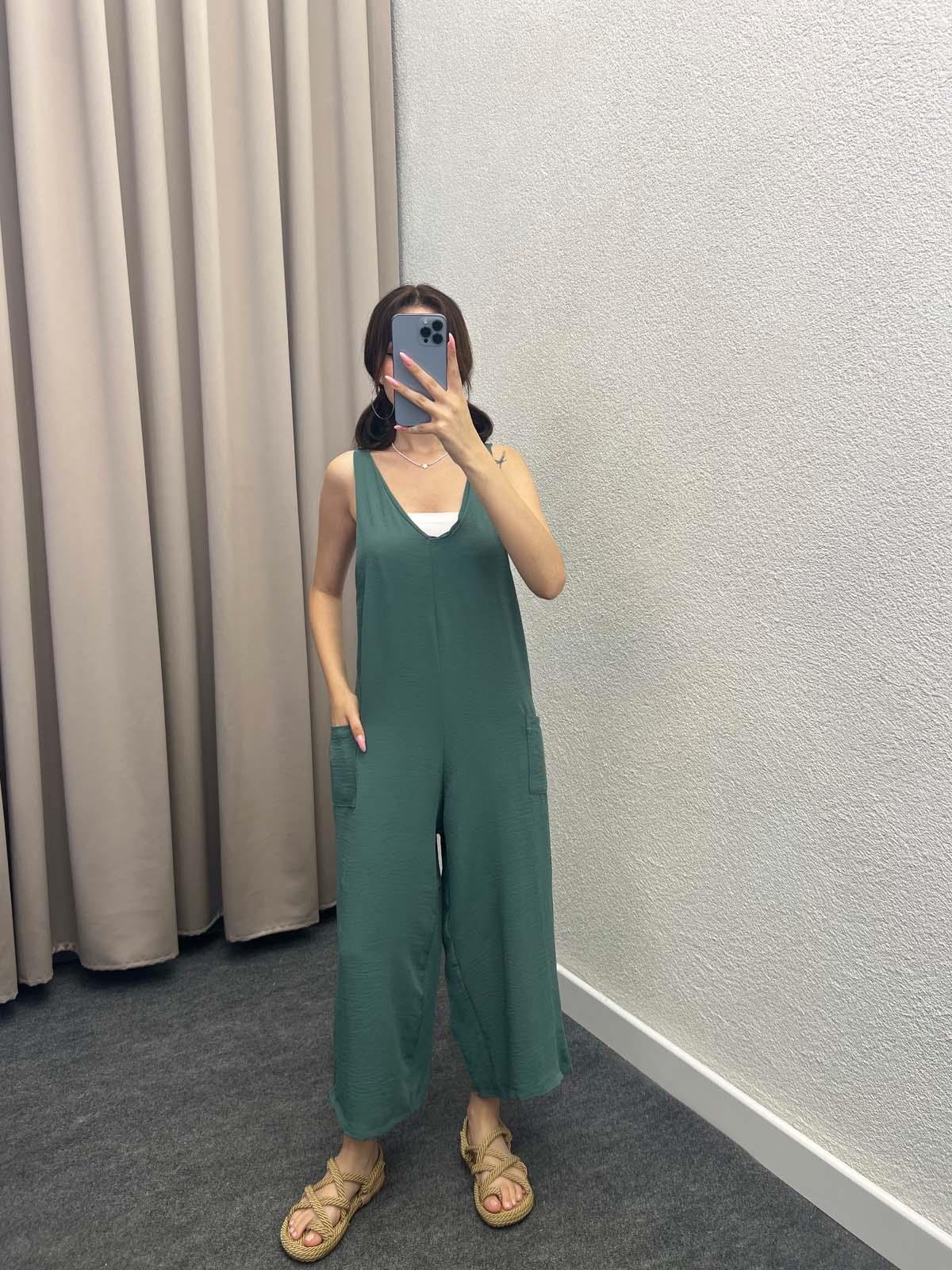 Nemty Zümrüt Askılı Tulum