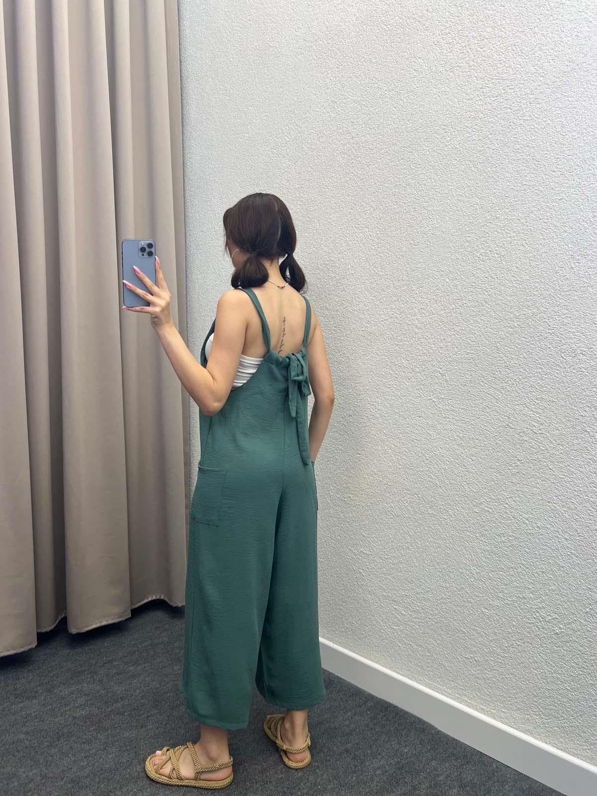Nemty Zümrüt Askılı Tulum