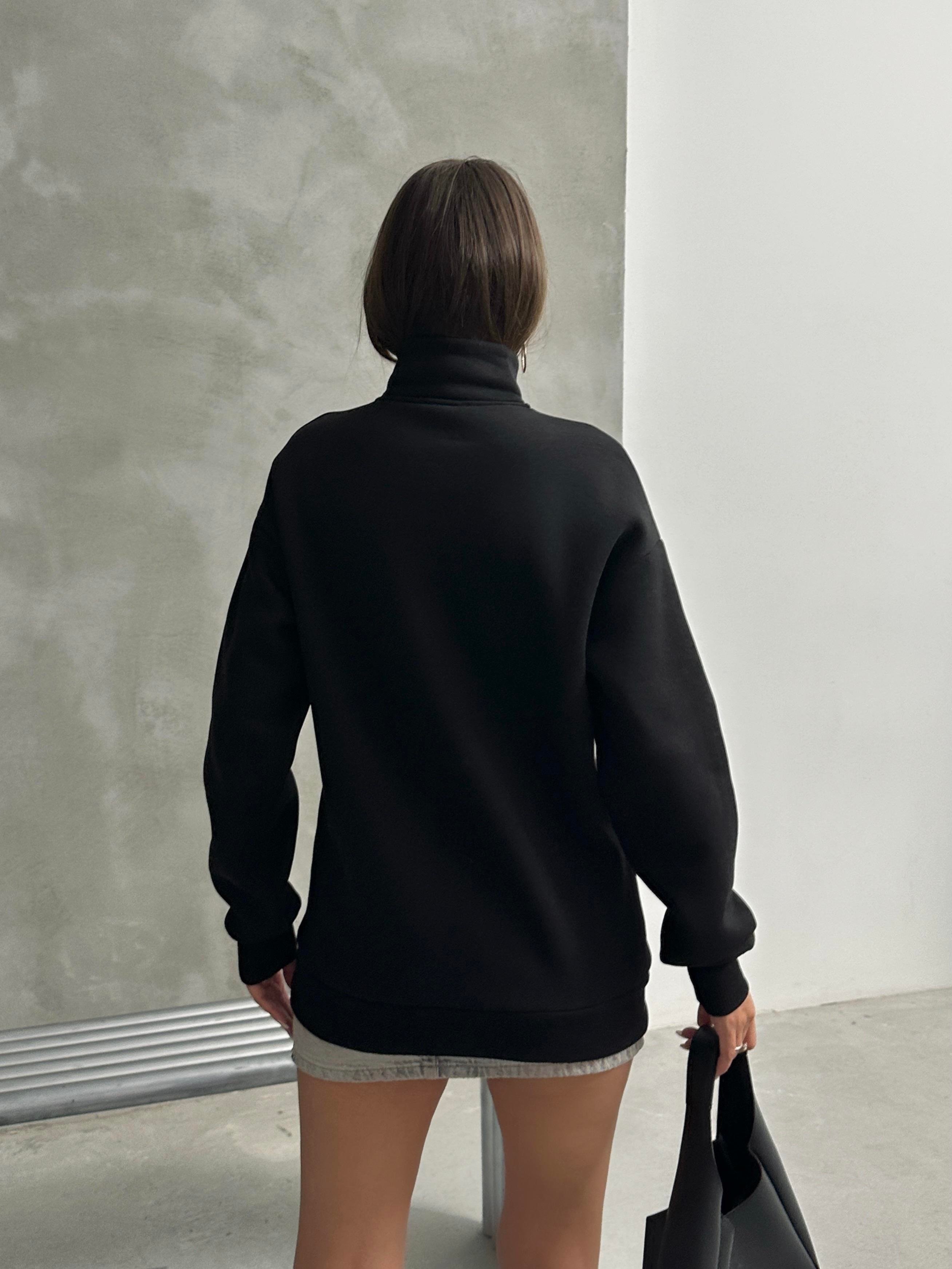 NYC NAKIŞ İŞLEMELİ SWEATSHIRT SİYAH