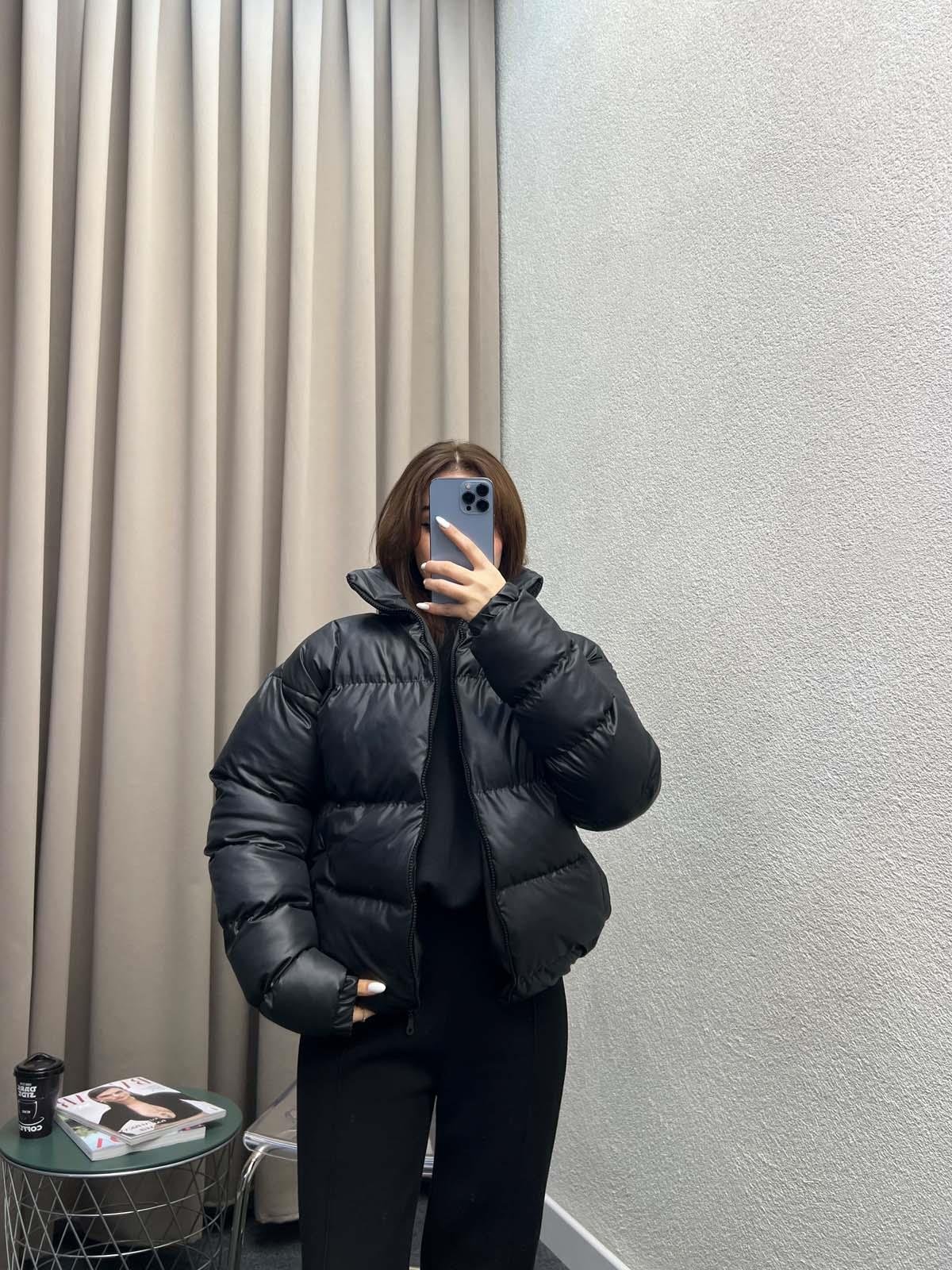 Olivia Siyah Şişme Mont