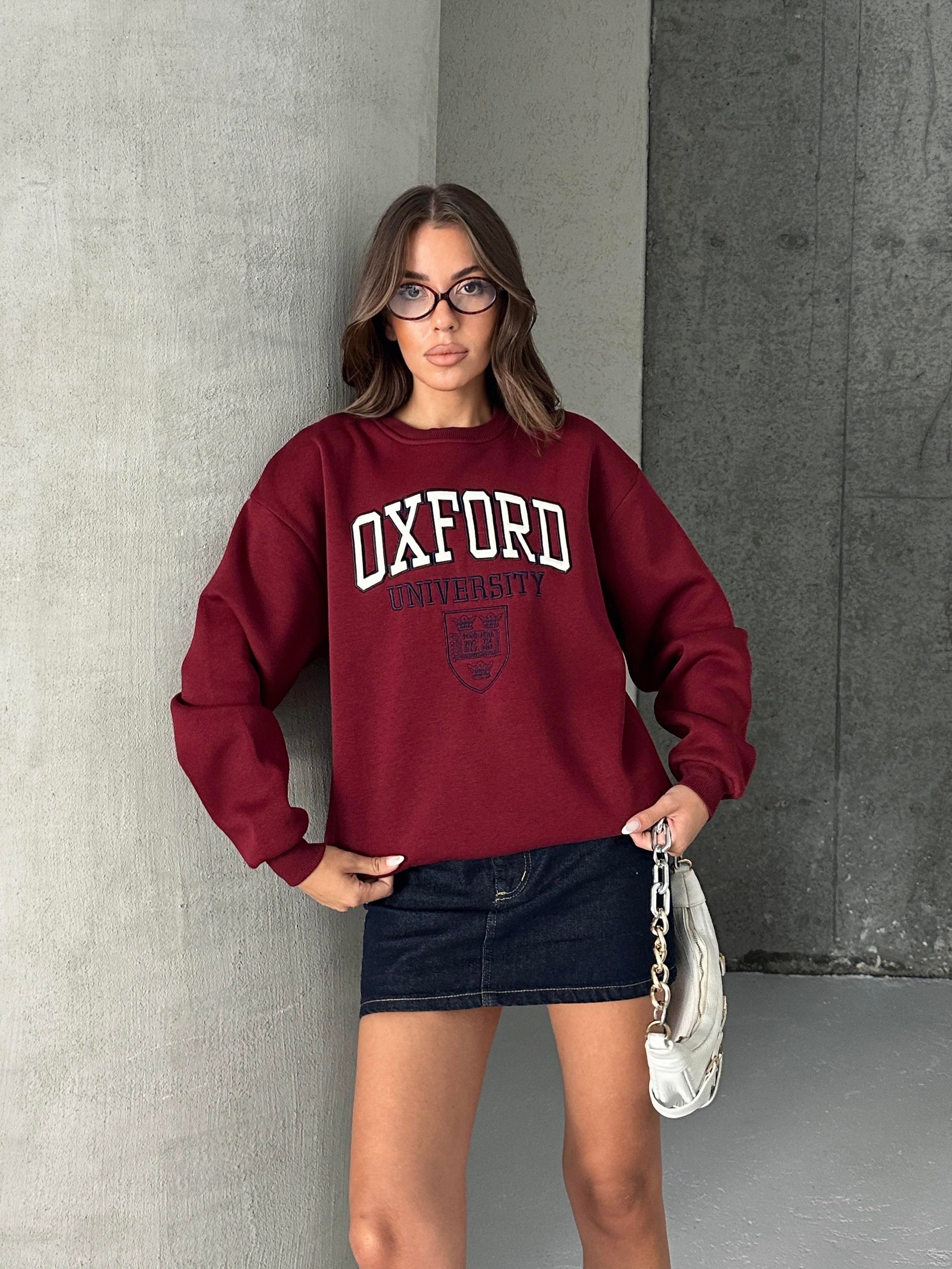 Oxford Baskılı Oversize Sweatshirt