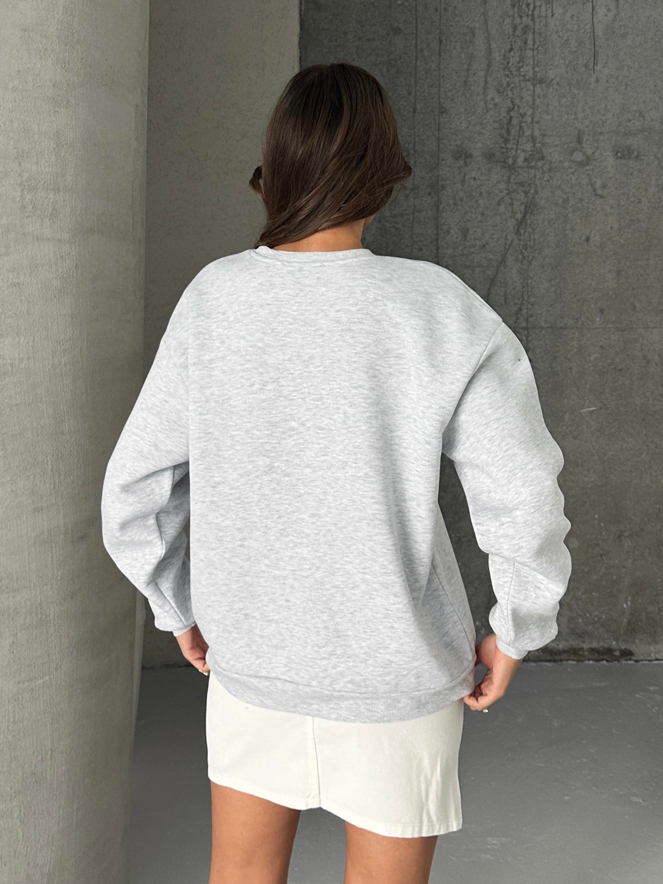 Oxford Baskılı Oversize Sweatshirt