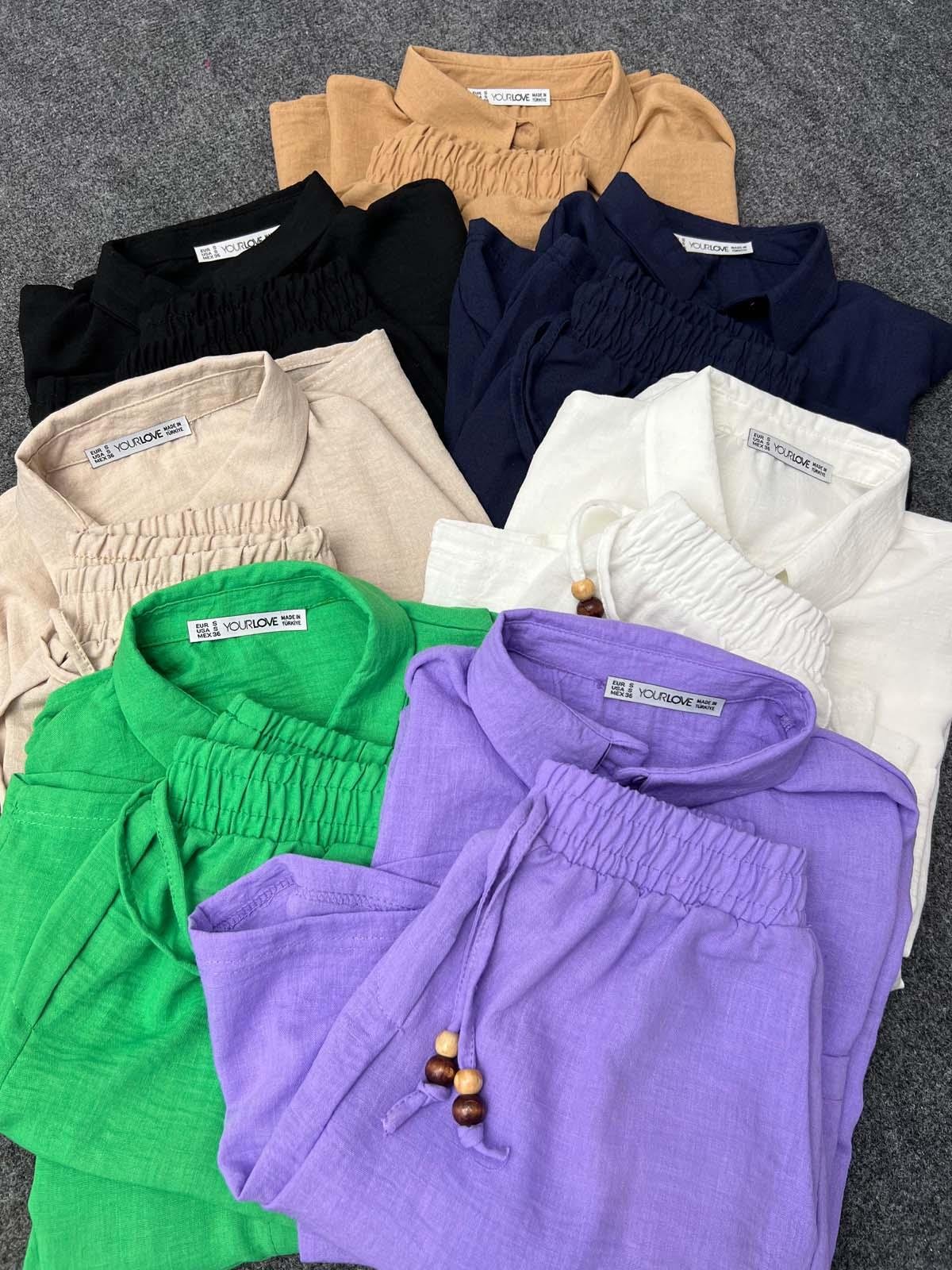 Pakhet Keten Siyah Gömlekli Takım