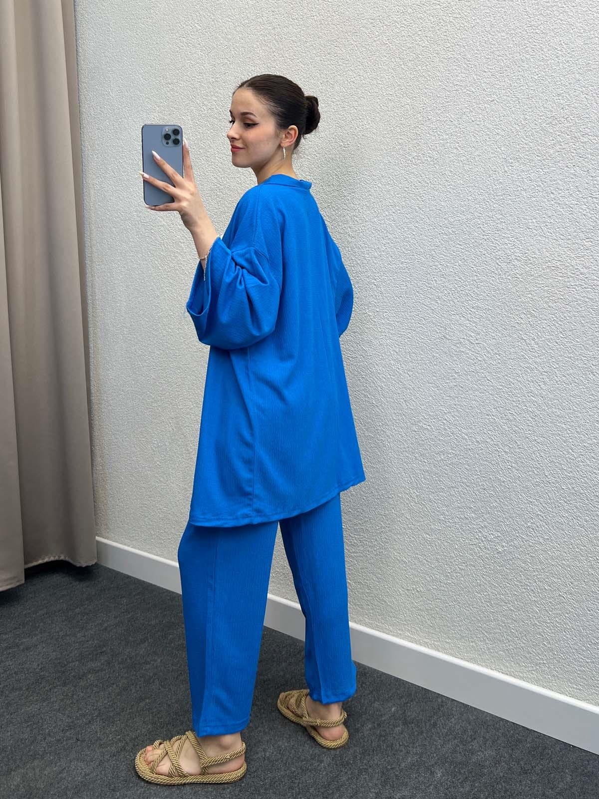 Pena Mavi Gofre Kimono Takım