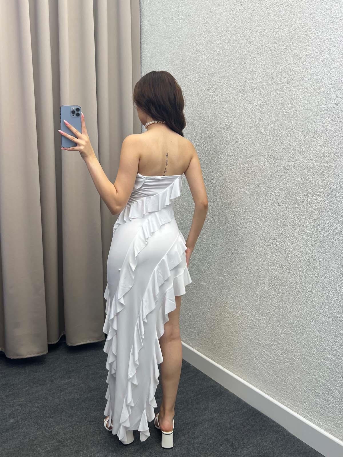 Pontos Sandy Beyaz Elbise