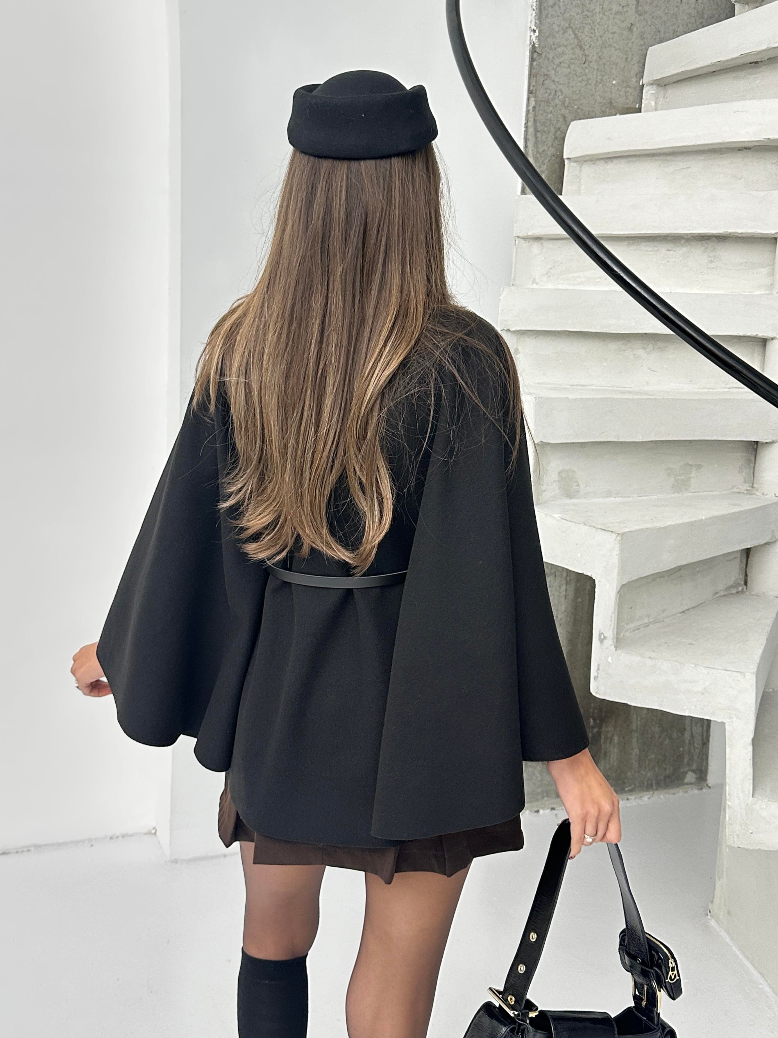 PREMİUM KALİTE İTHAL KAŞE PANÇO SİYAH