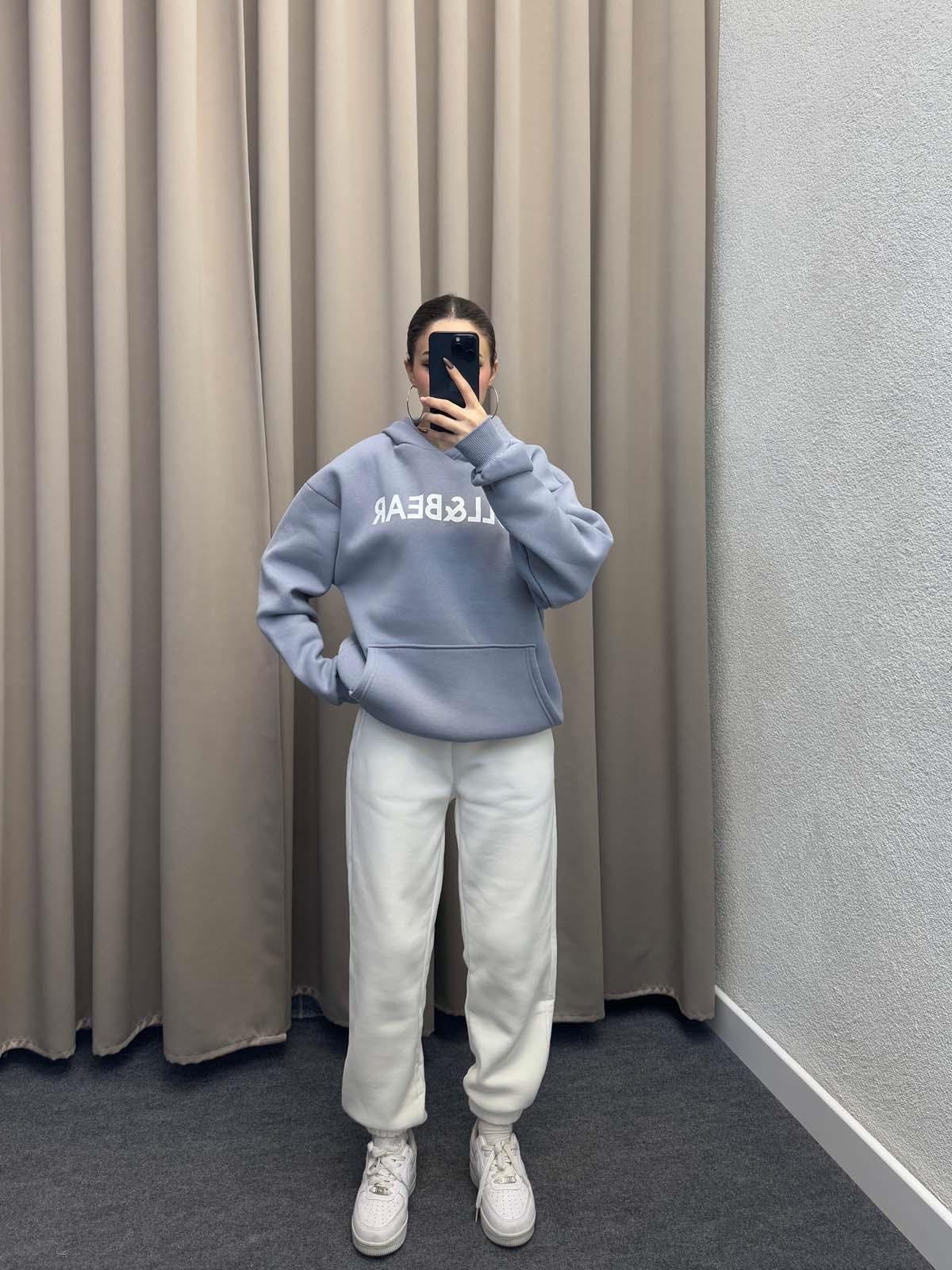 Pull Bear Gri Kapşonlu Sweatshirt