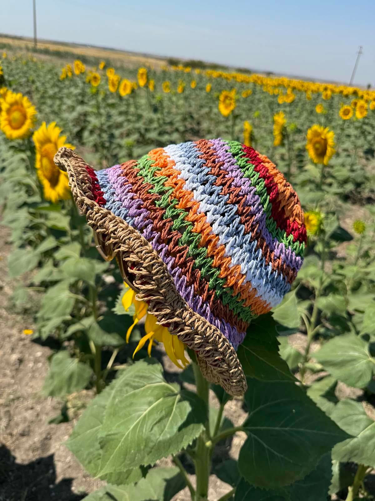 Rainbow Kahve Hasır Şapka