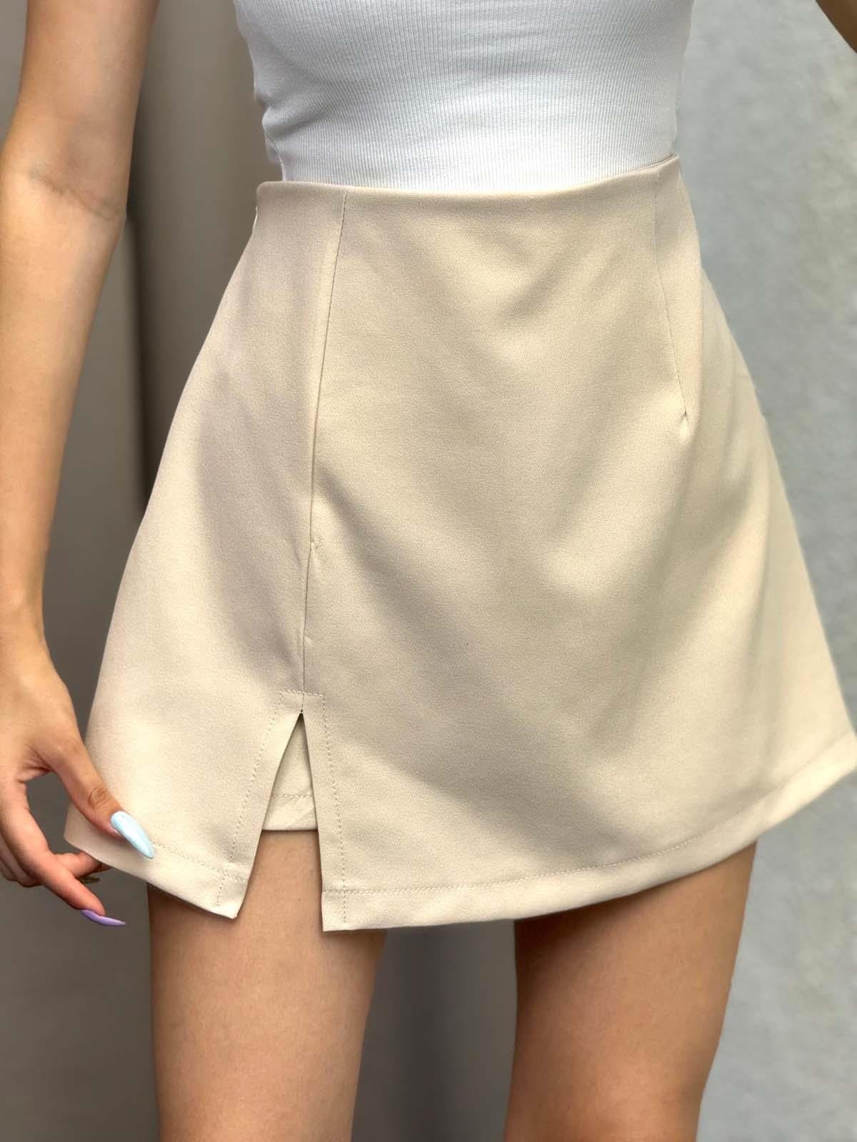 Rainbow Krem Yırmaçlı Şort Etek