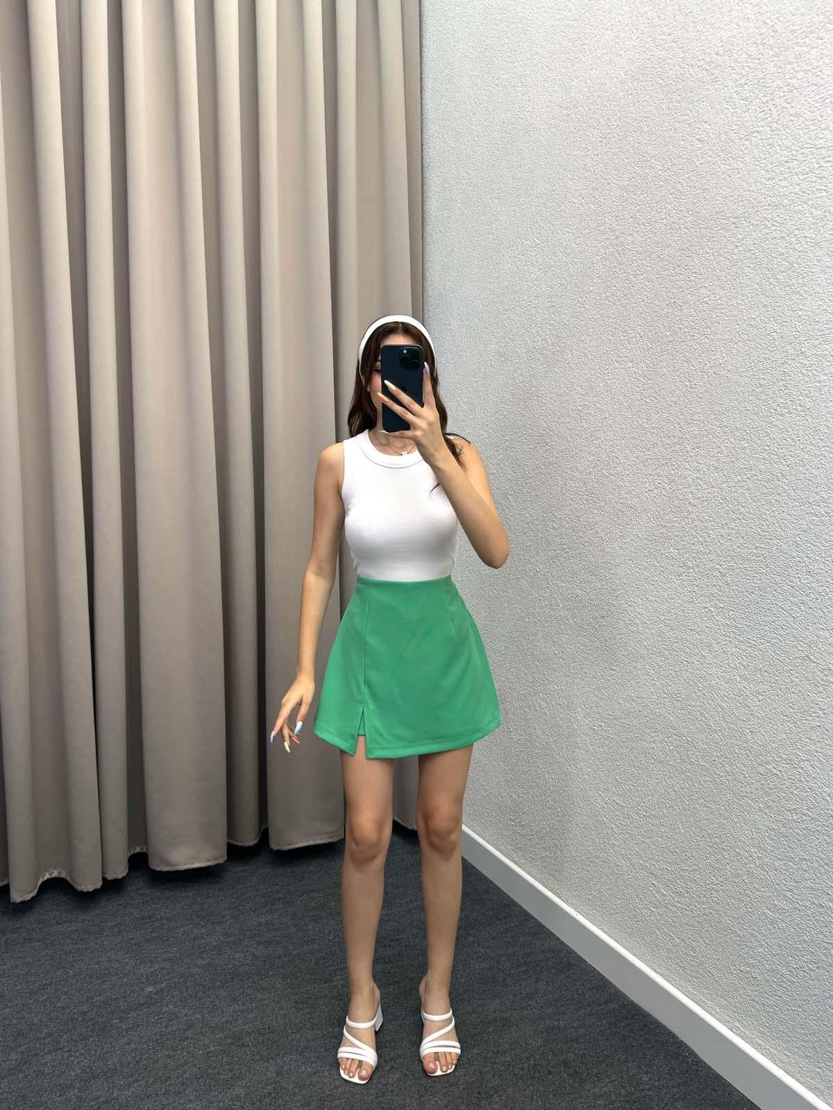 Rainbow Yeşil Yırmaçlı Şort Etek