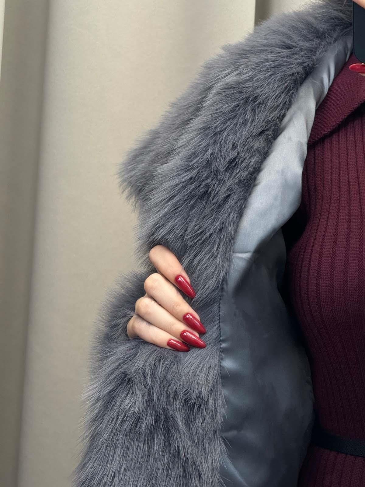 Ravenna Şal Yaka Füme Kürk Ceket