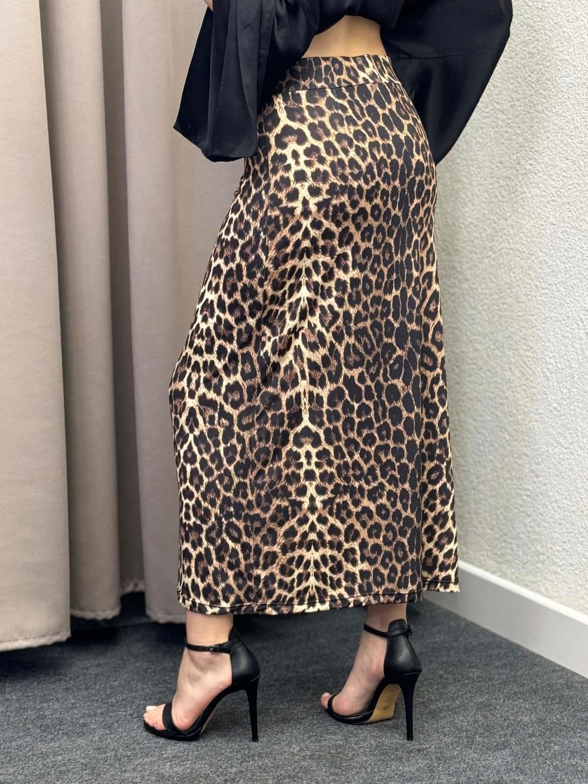 Reas Leopar Saten Etek