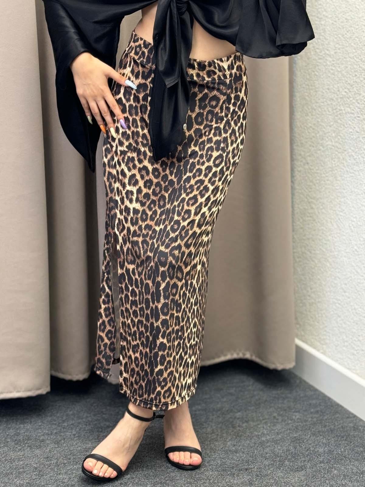 Reas Leopar Saten Etek