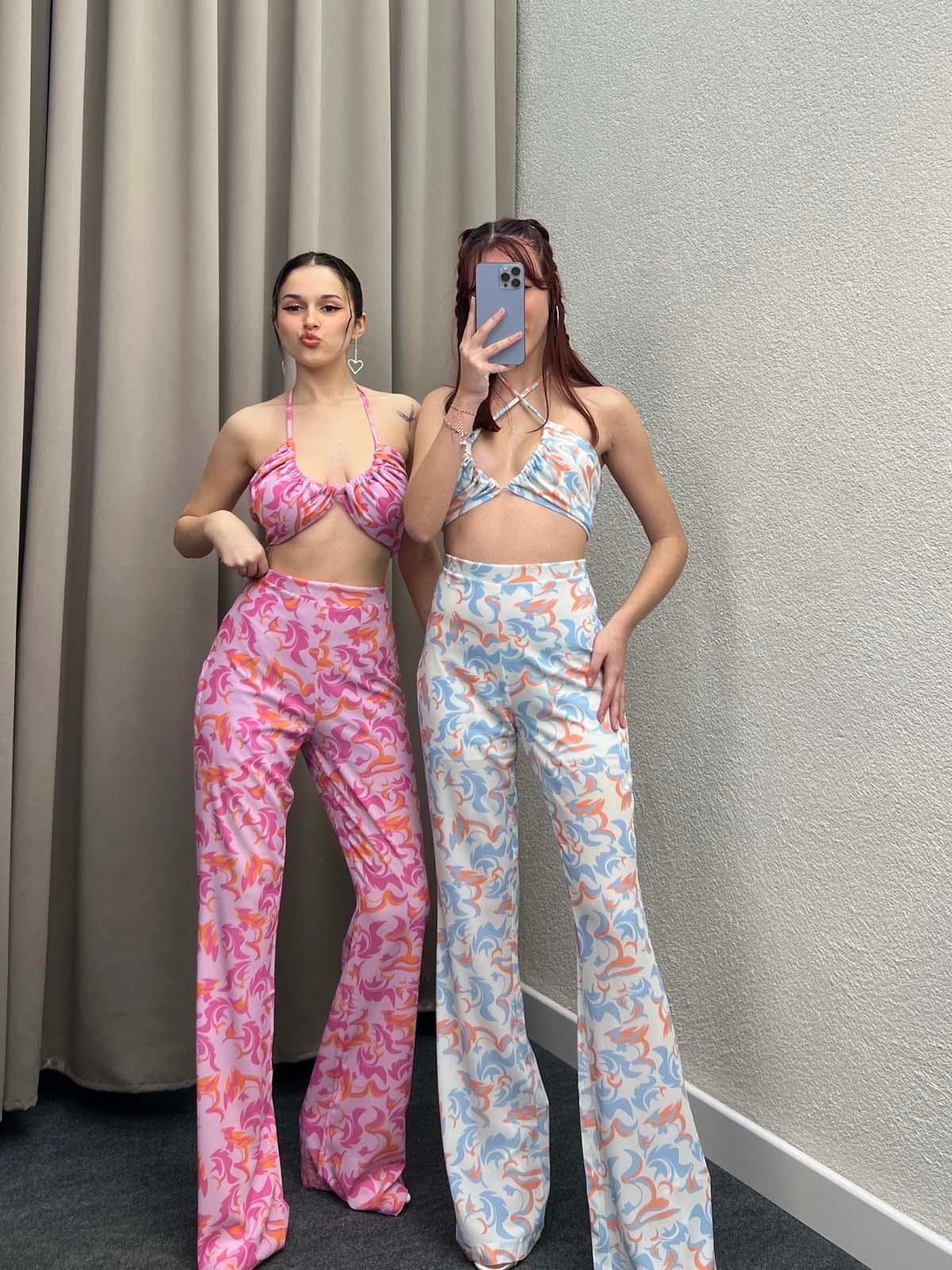 Retro Bebek Mavi İkili Takım